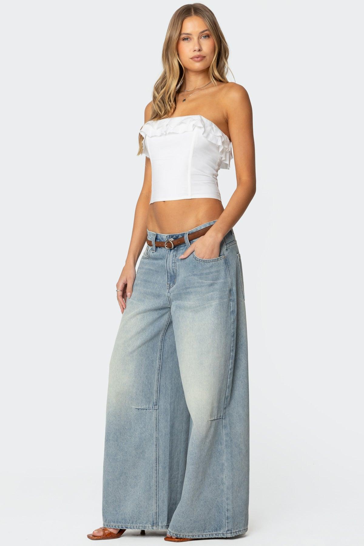 Litsa Ruffled Linen Look Corset Product Image