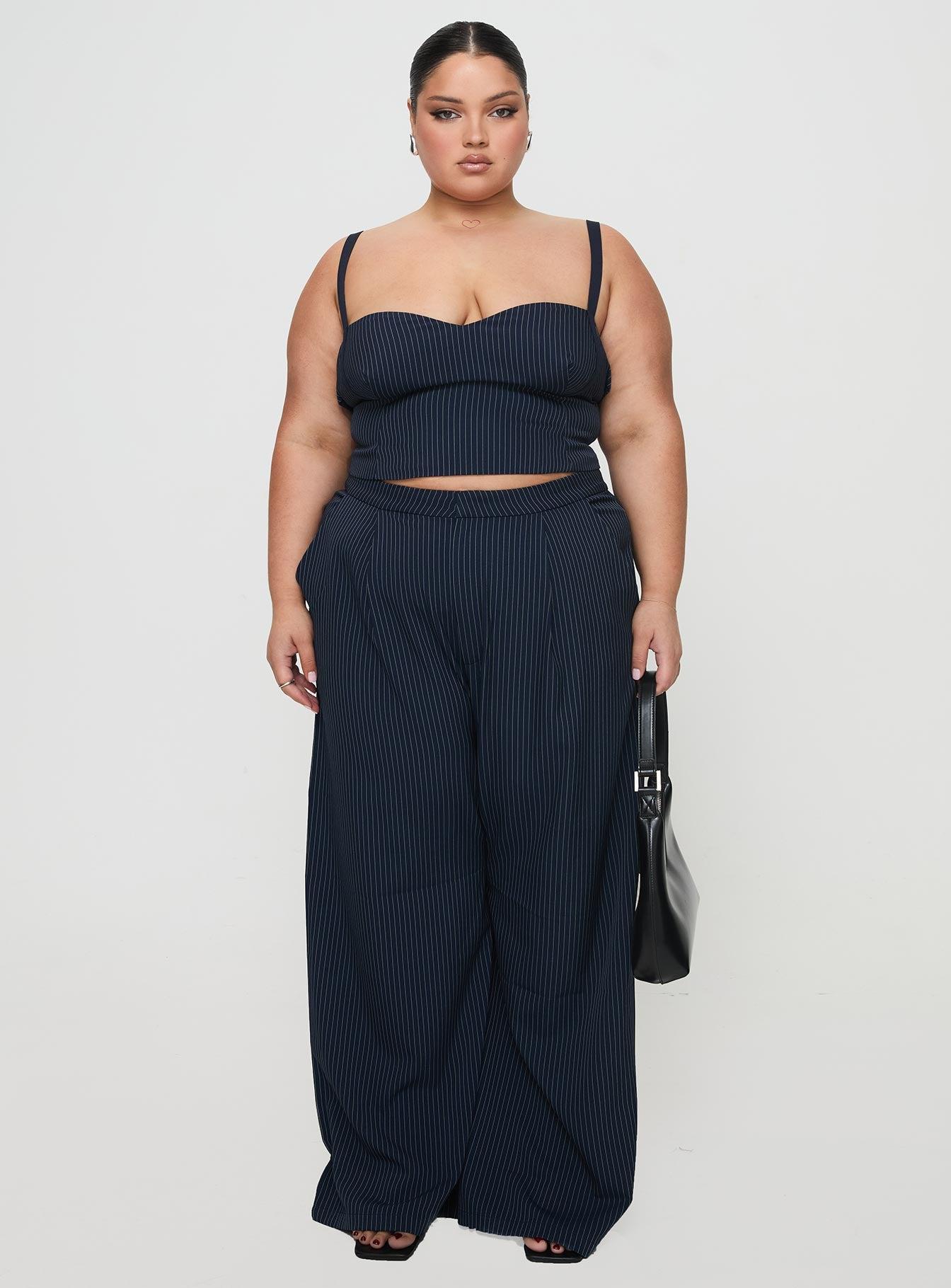 Briana Set Navy Pinstripe Curve Product Image