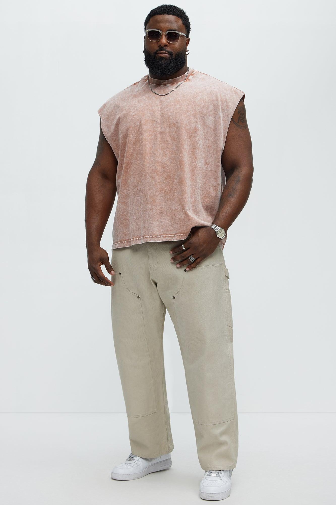 Relaxed Vintage Wash Heavyweight Muscle Tee - Mauve Product Image
