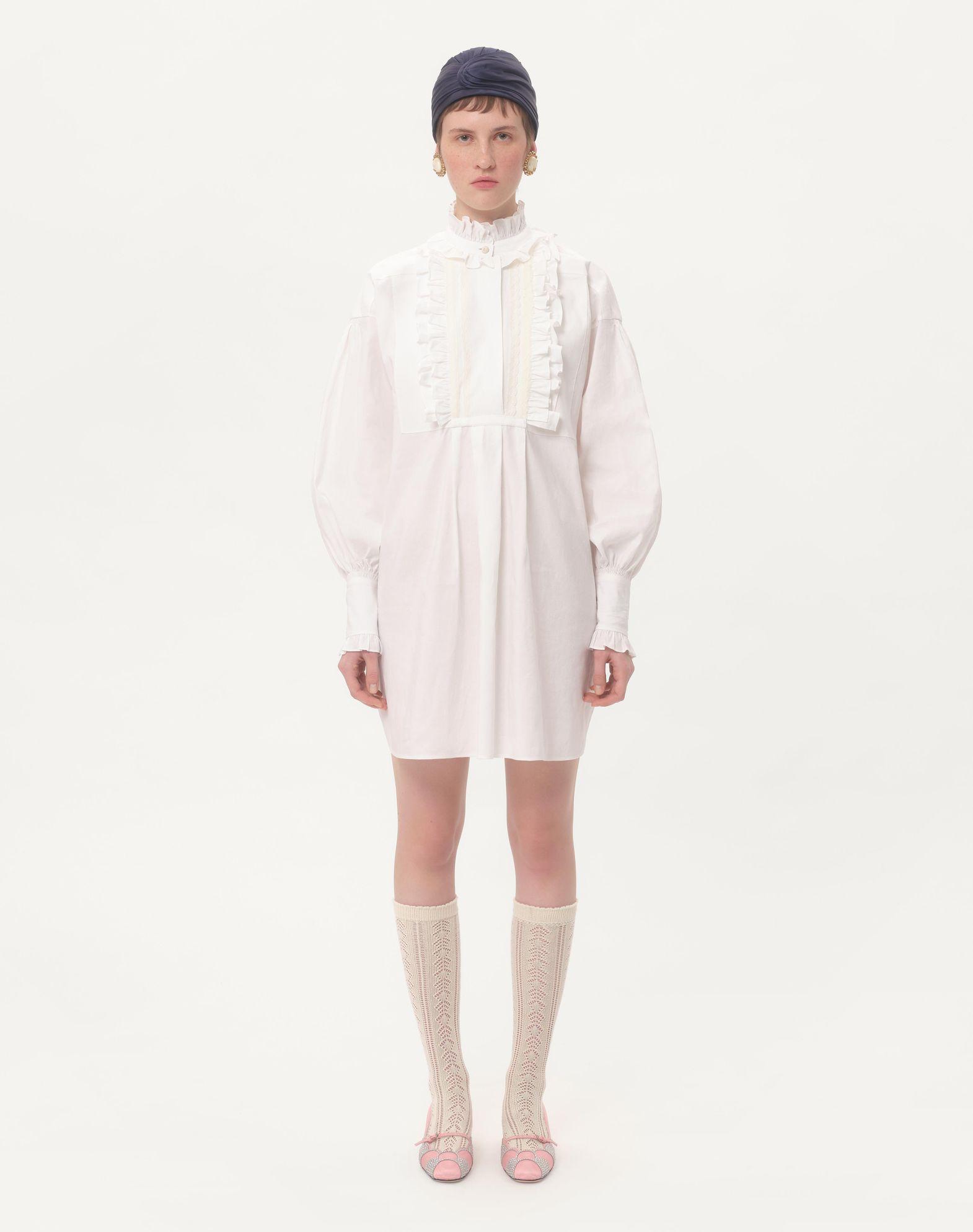 Short Dress In Cotton And Linen  Product Image