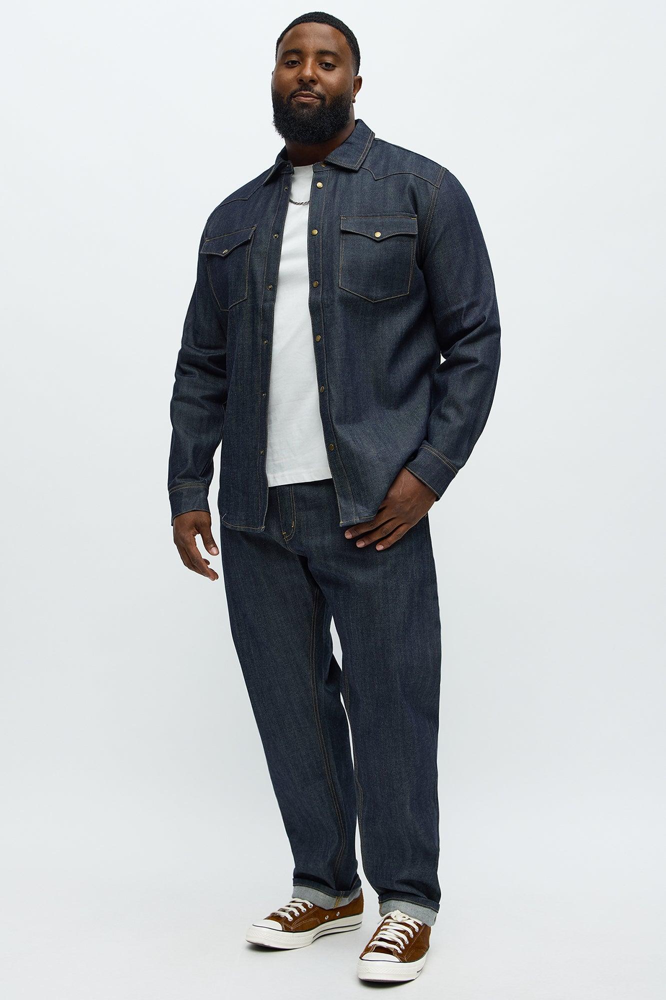 Raw Selvedge Western Denim Shirt - Indigo Male Product Image
