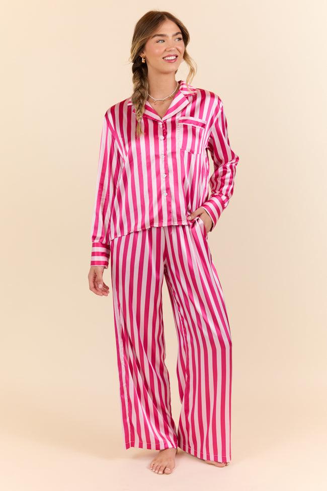 That's Our Secret Striped Satin Pajama Set DOORBUSTER Product Image