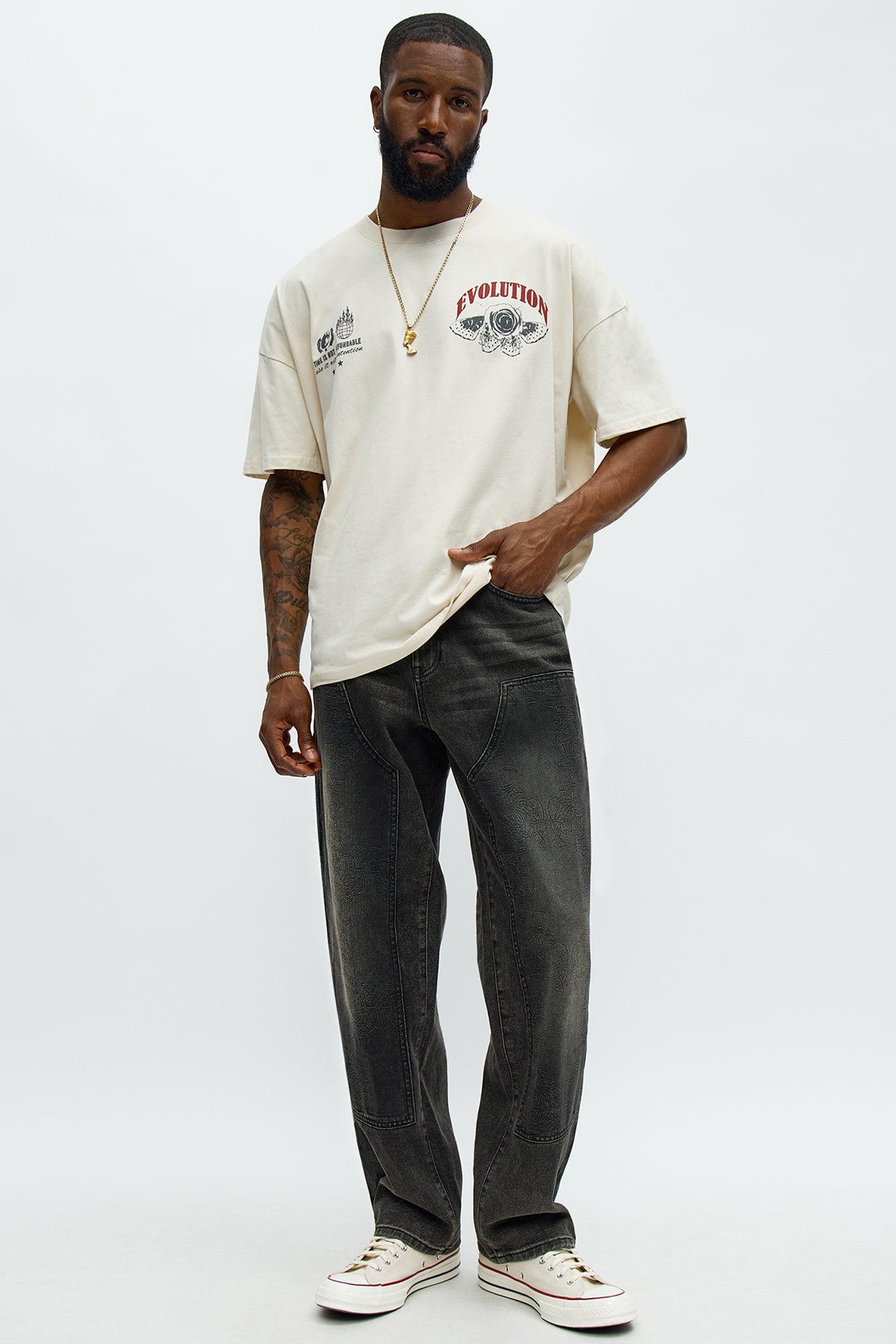 Evolution Of The Mind Oversized Short Sleeve Tee - Off White Male Product Image