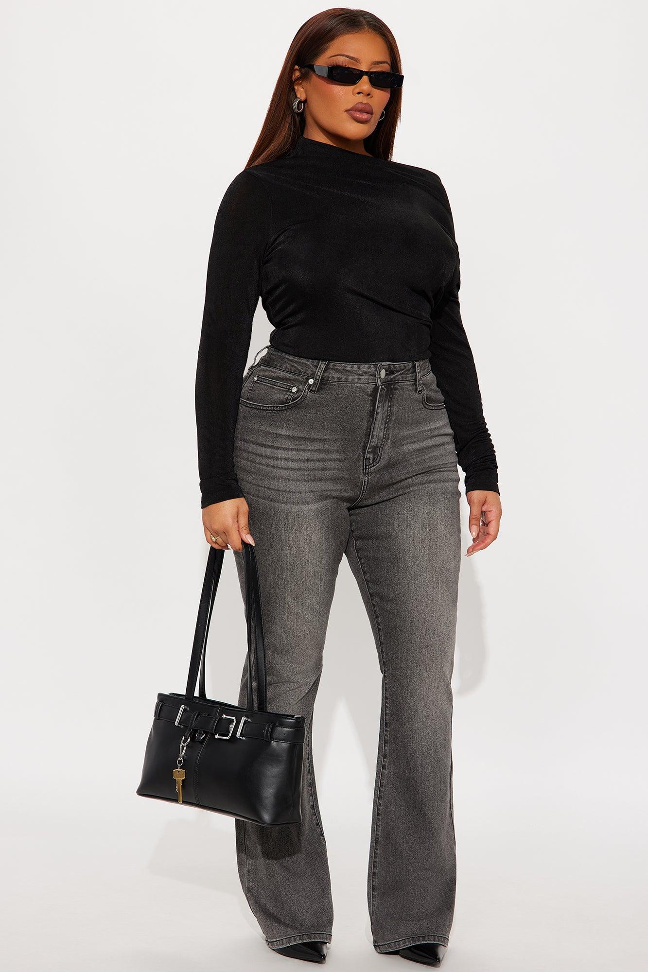 Parisian Long Sleeve Off Shoulder Top - Black Female Product Image