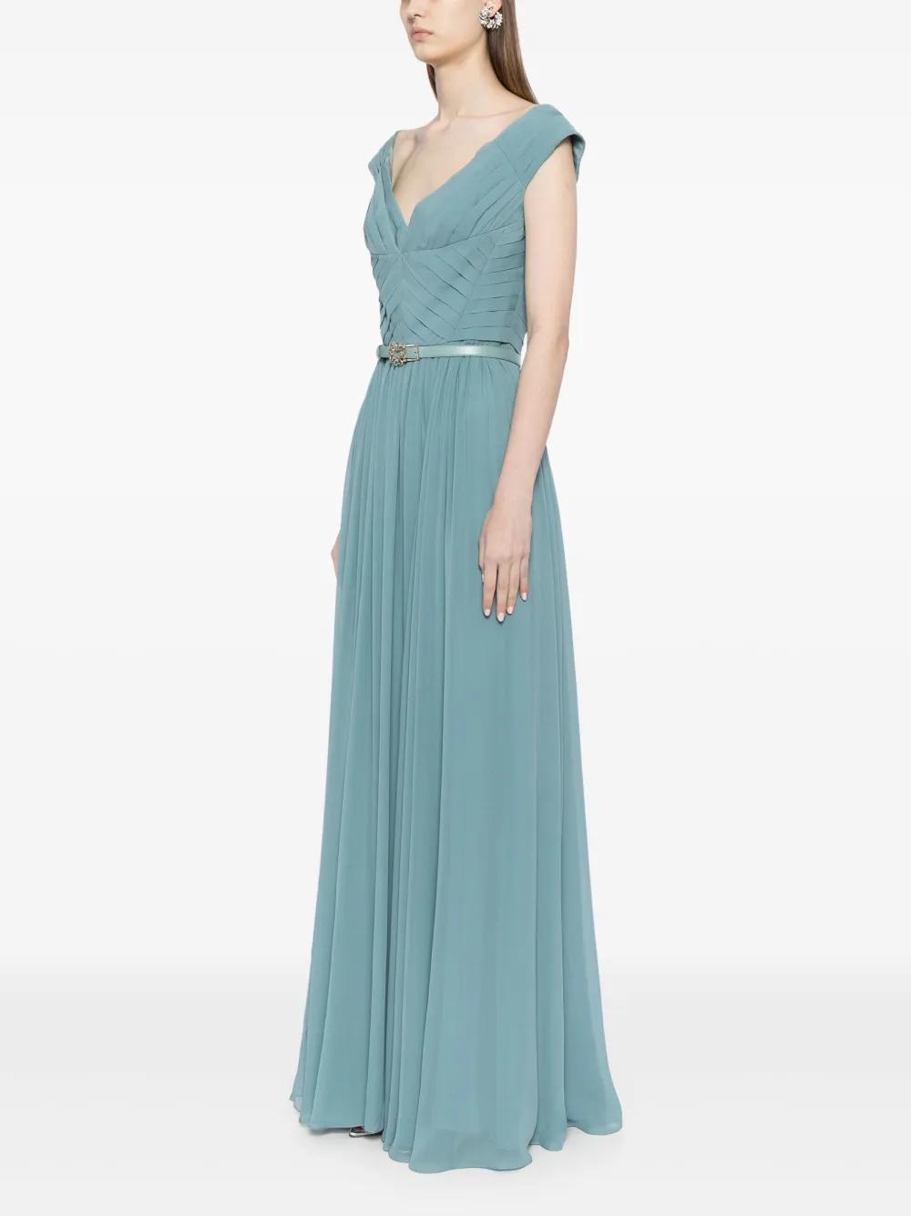 off-the-shoulder silk dress Product Image
