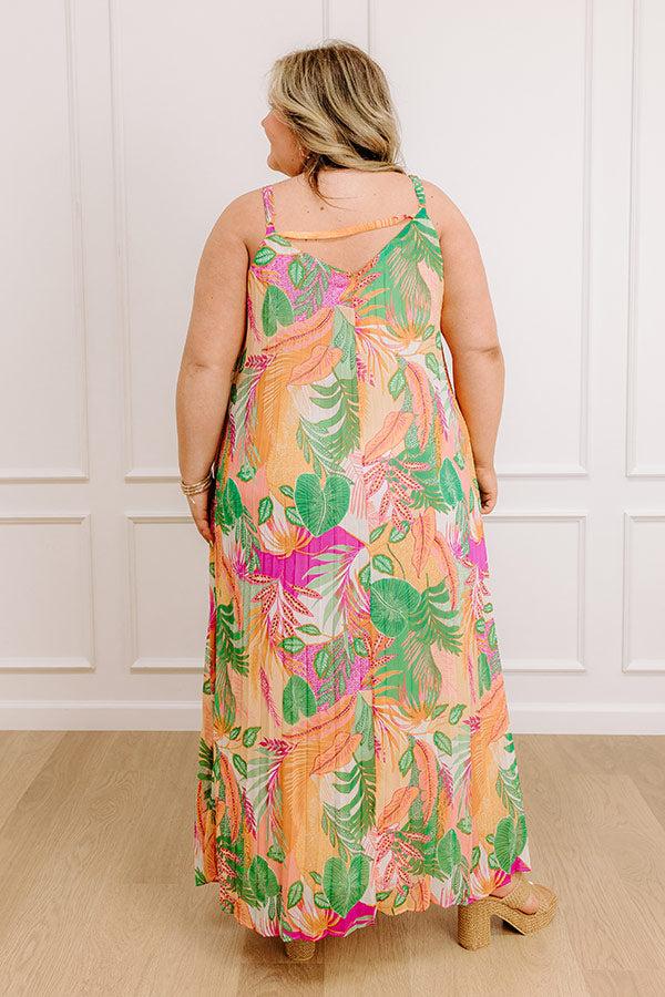 Tropical Cabana Chiffon Maxi Dress Curves Product Image