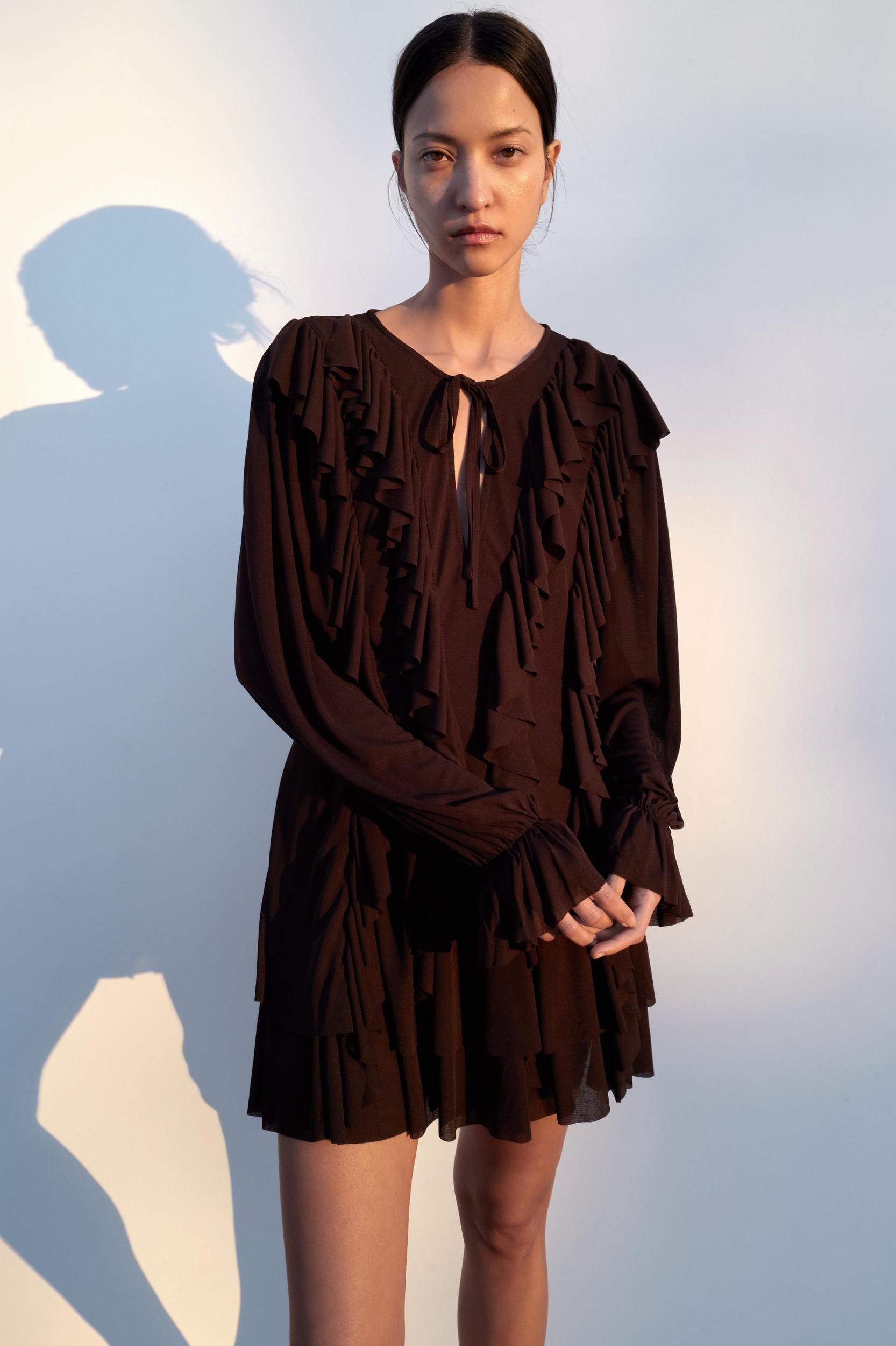 SHORT RUFFLED DRESS Product Image