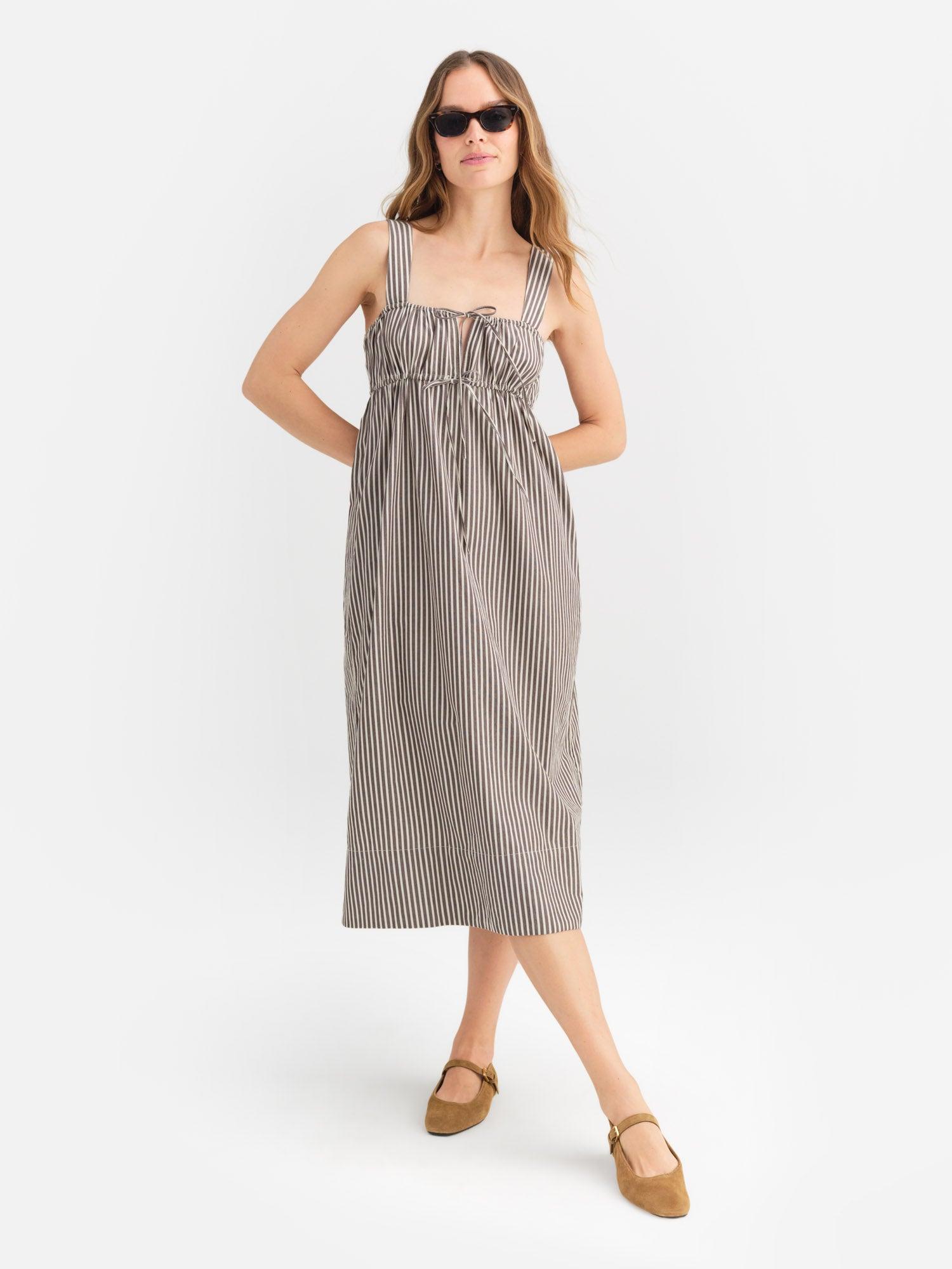 Organic Poplin Pocket Midi Dress Female Product Image