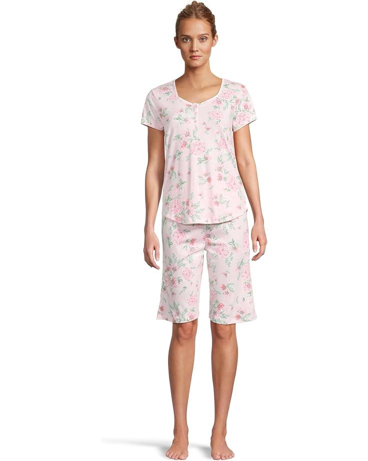 Women's Karen Neuburger Novelty Print Short Sleeve Bermuda Set Product Image