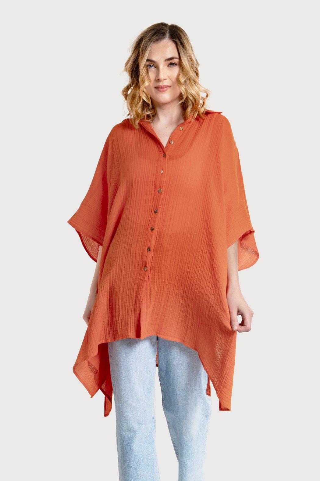 Oversized Textured Cotton Shirt Product Image