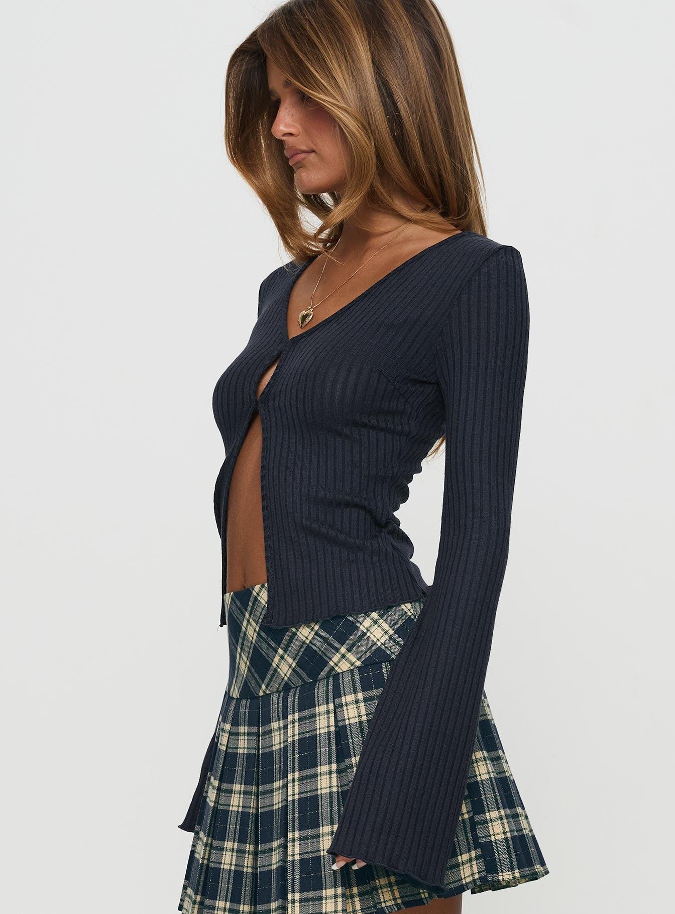 Allona Long Sleeve Top Navy Product Image