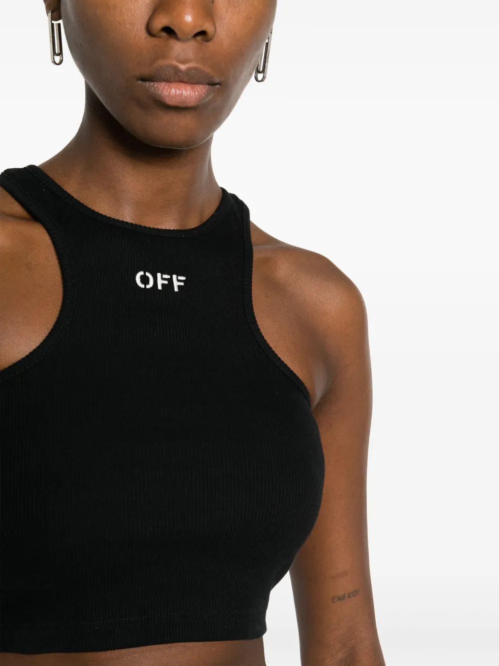 Off-Stamp ribbed crop top Product Image