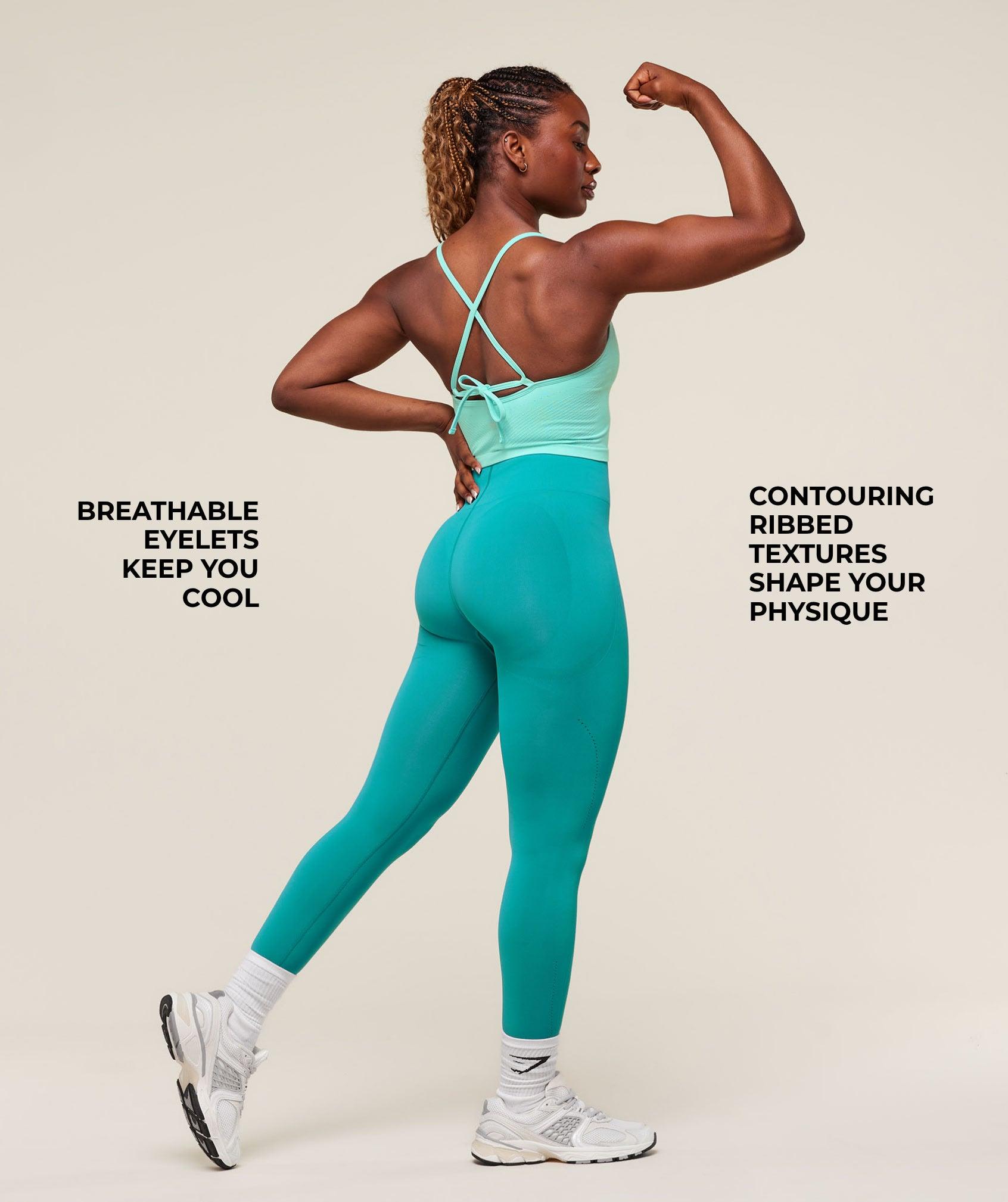 Gymshark Energised Seamless Crop Top - Pop Turquoise Female Product Image