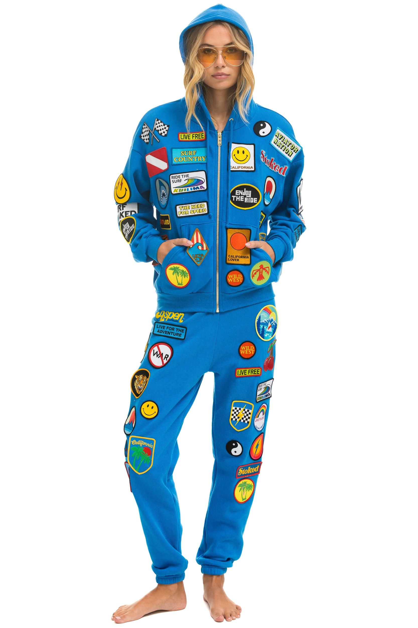 VINTAGE PATCH SWEATPANTS - OCEAN Female Product Image