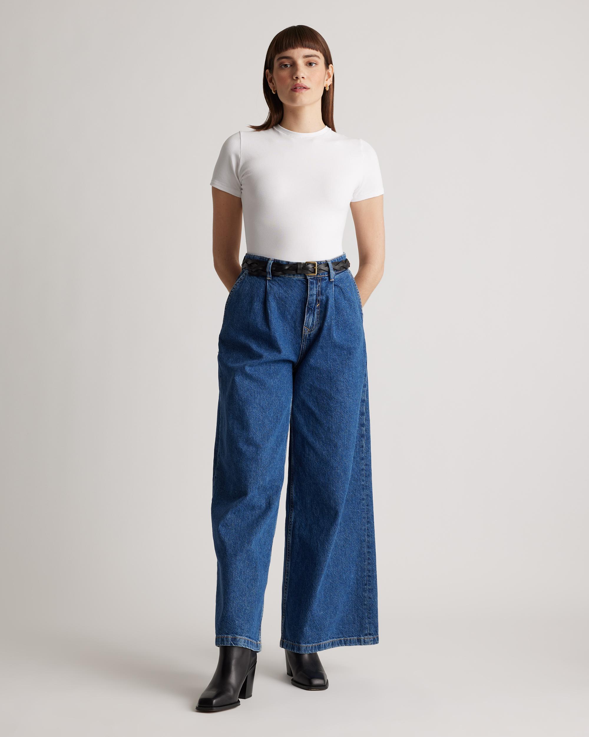 Quince | Women's Stretch Cotton Jersey Short Sleeve Bodysuit Organic Cotton Product Image