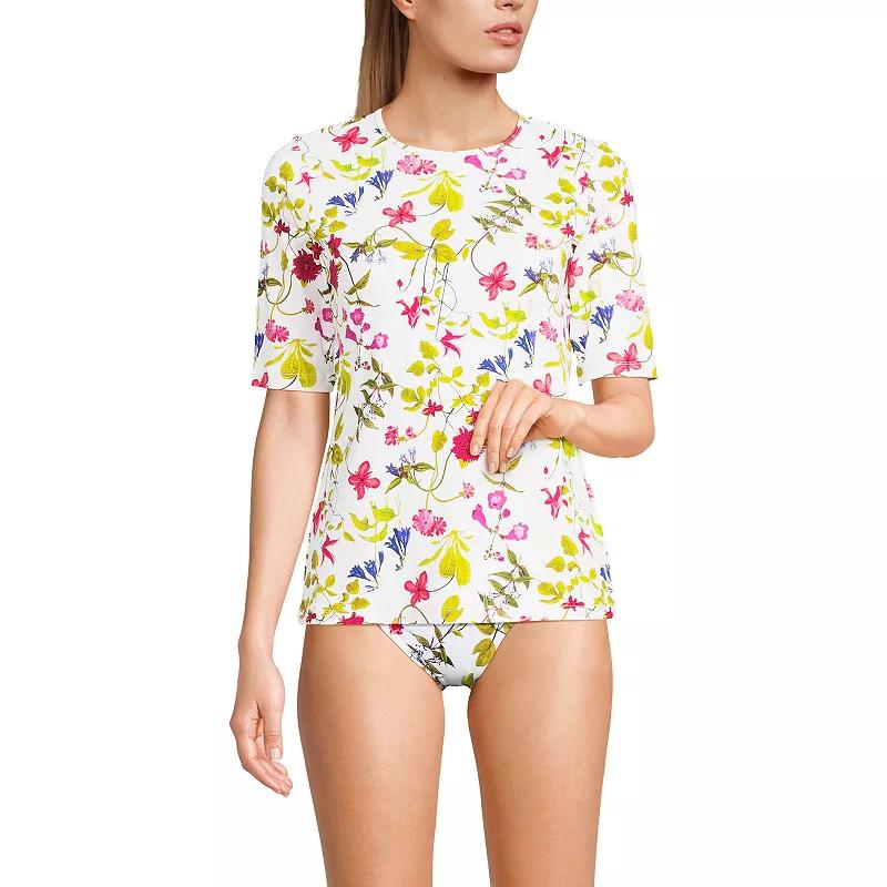 Petite Lands' End UPF 50 Elbow-Sleeve Rash Guard Swim Tee, Women's,  Product Image