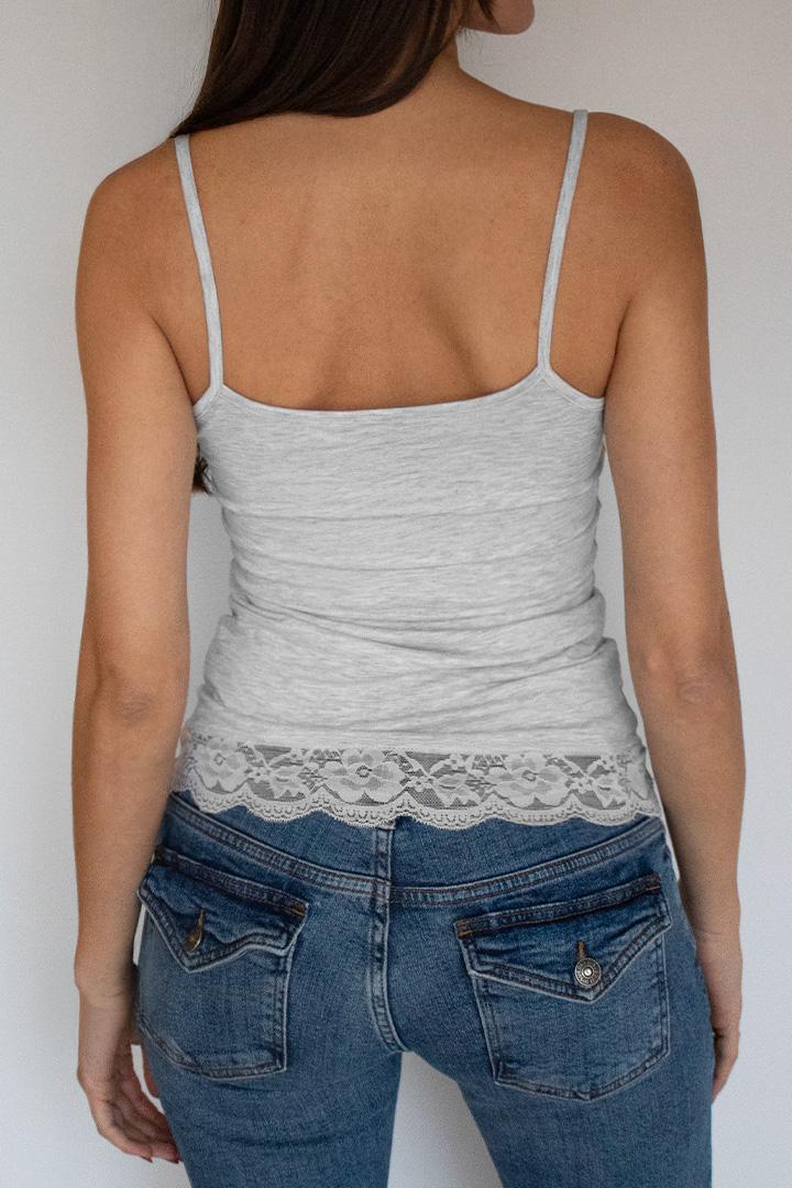 Round neck lace top Product Image