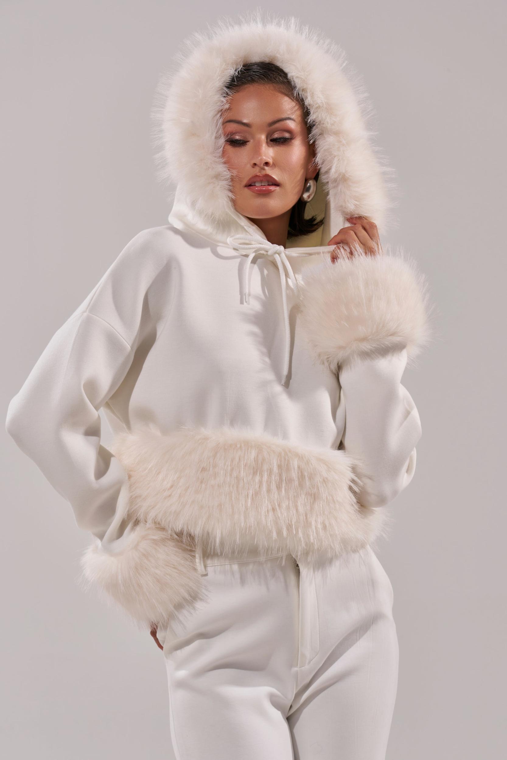 SNOW WHITE FUR TRIM SWEATSHIRT Product Image