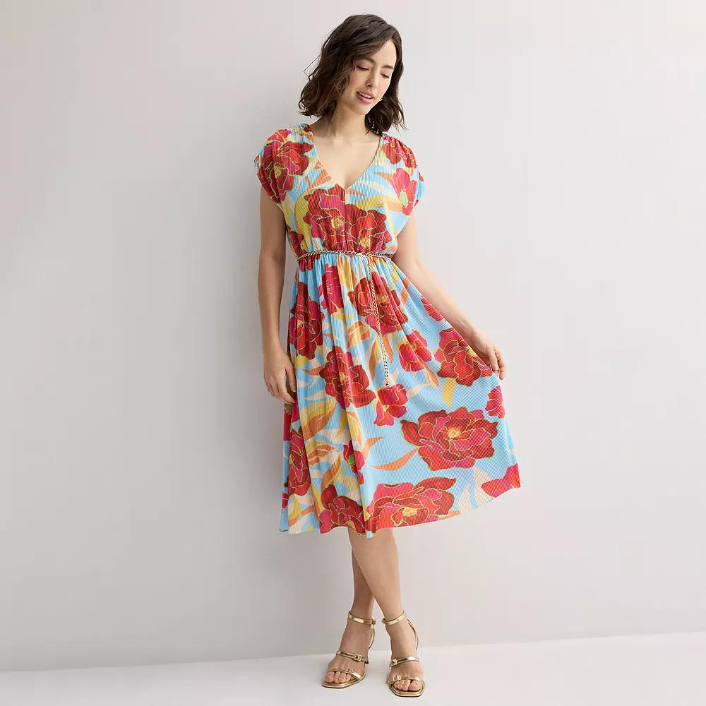 Womens INTEMPO Plisse Midi Dress Product Image