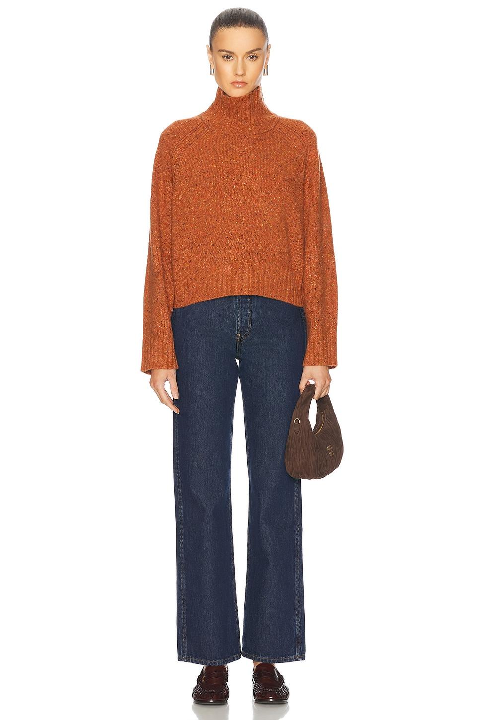 Cropped Turtleneck Cashmere Sweater Product Image