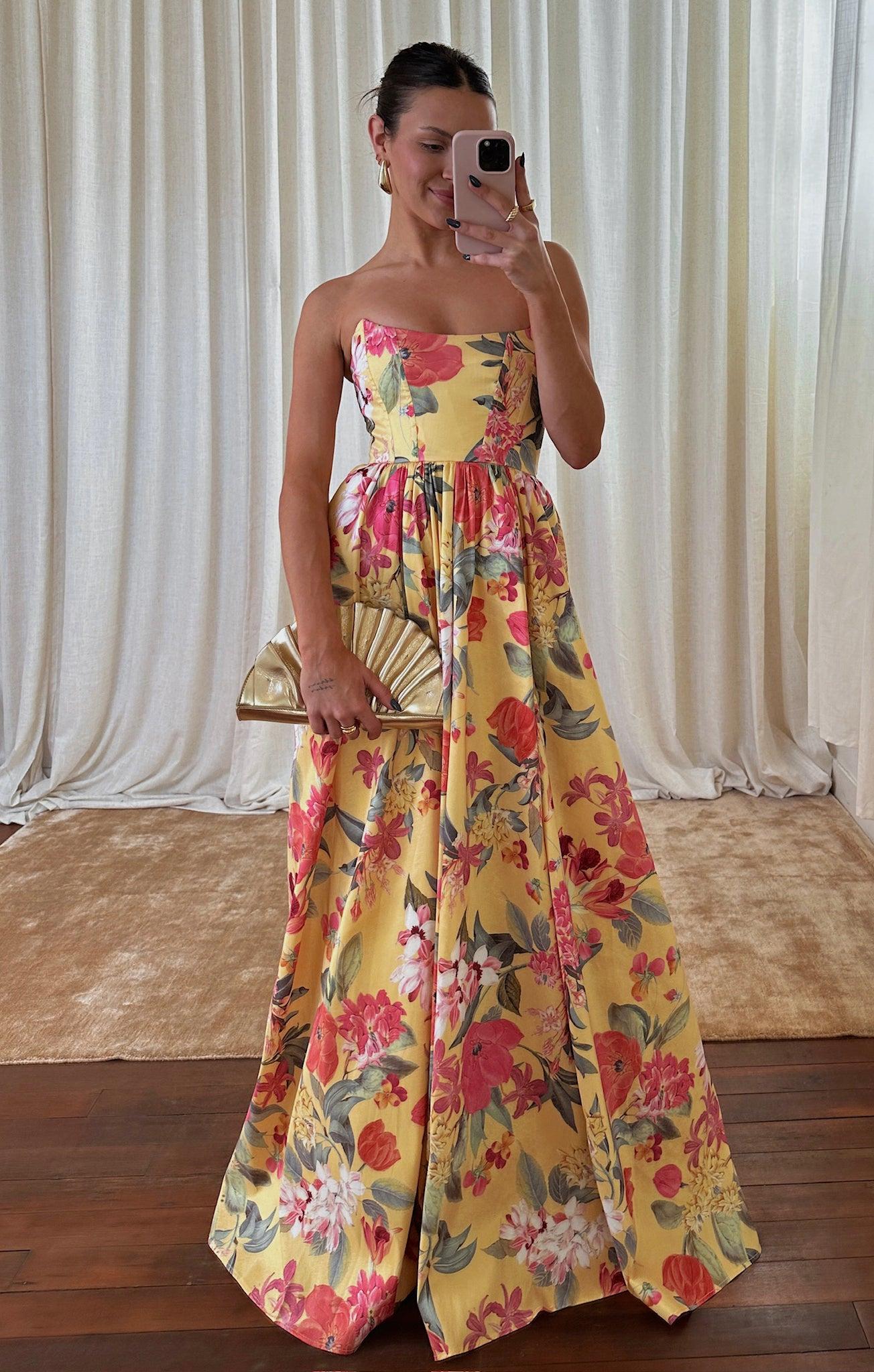 Juliet Maxi Dress ~ Mimosa Floral Taffeta Product Image