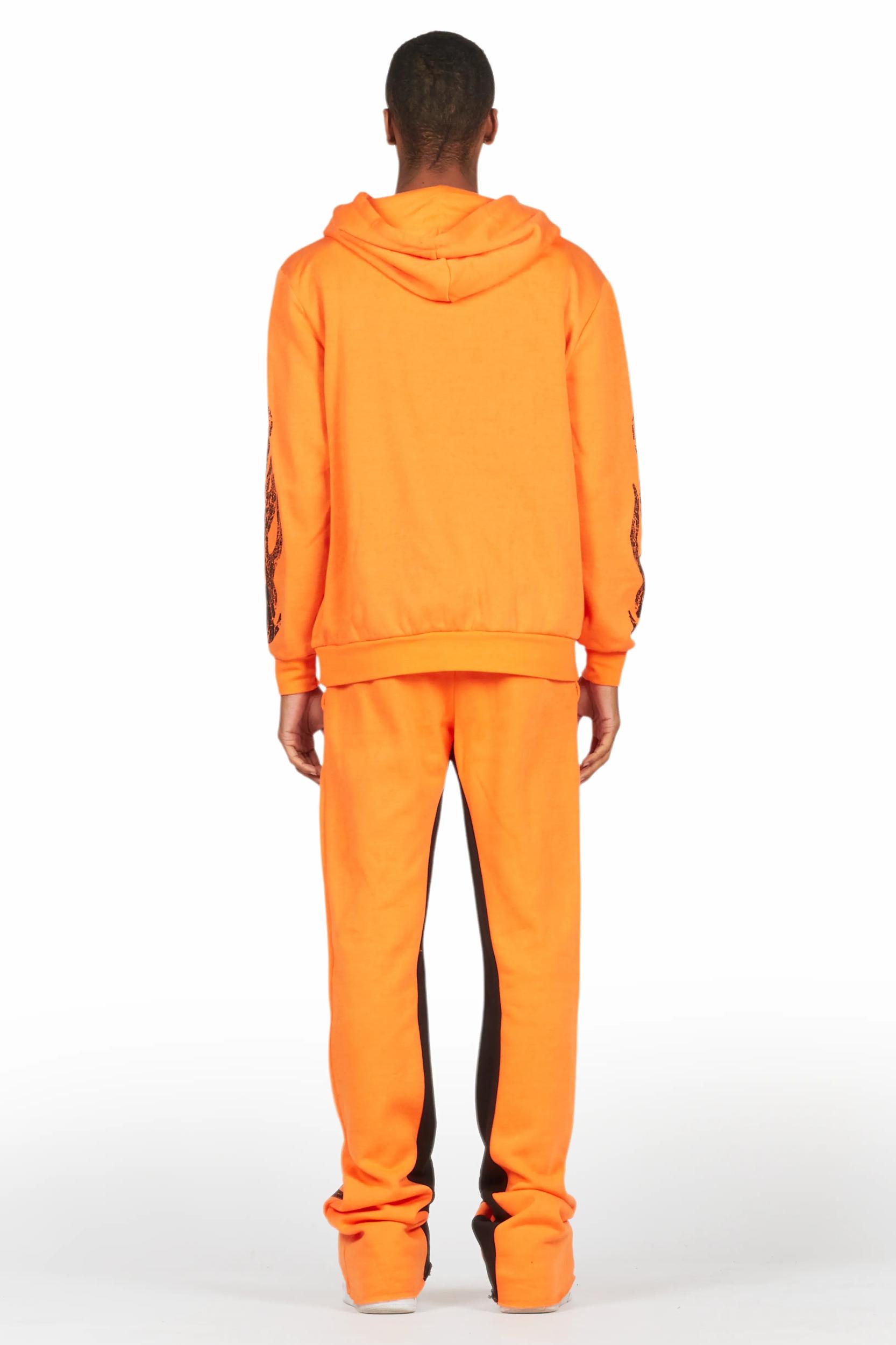 Amos Orange Hoodie/Baggy Track Pant Set Male Product Image