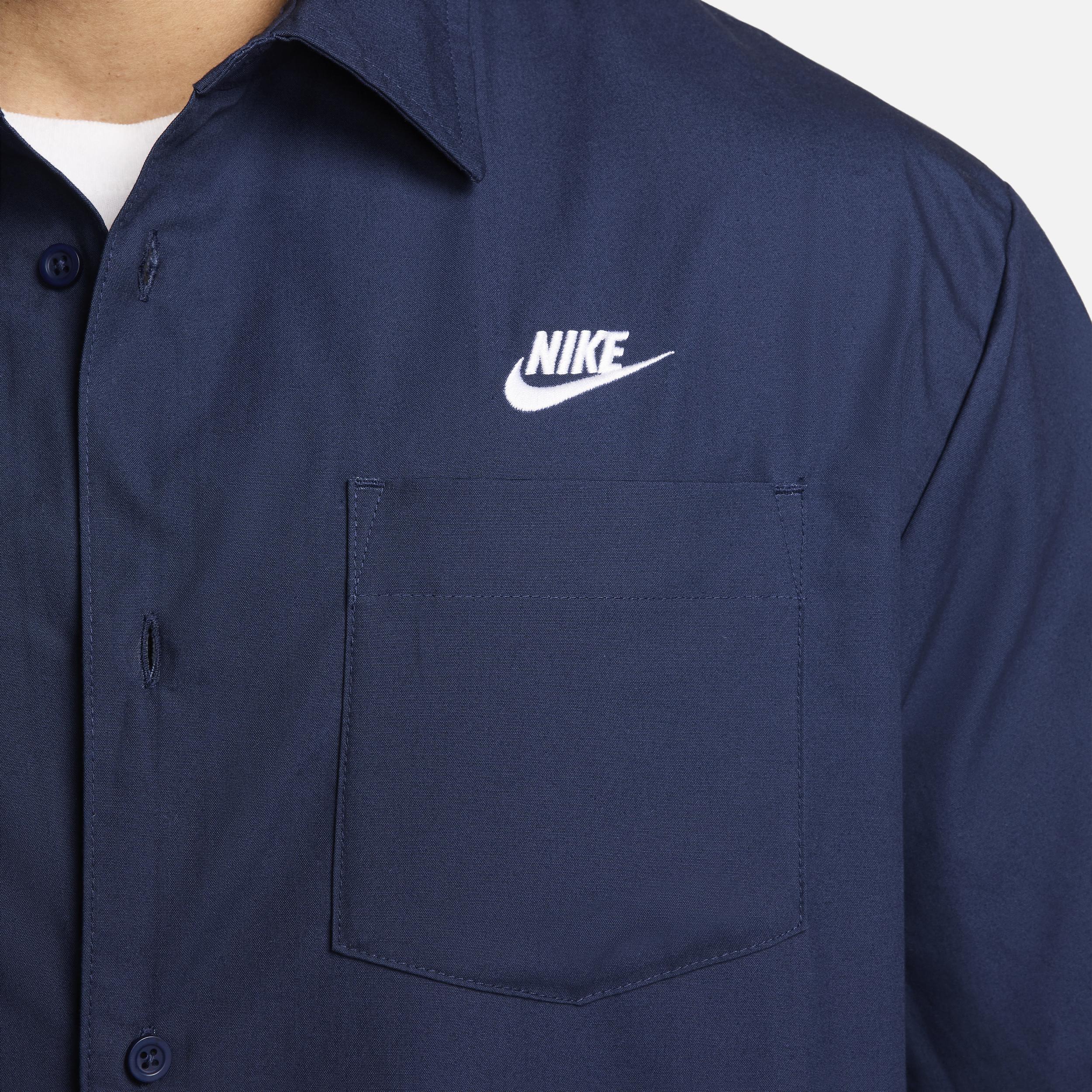 Nike Mens Club Short-Sleeve Oxford Button-Up Shirt | FN3902-410 Product Image