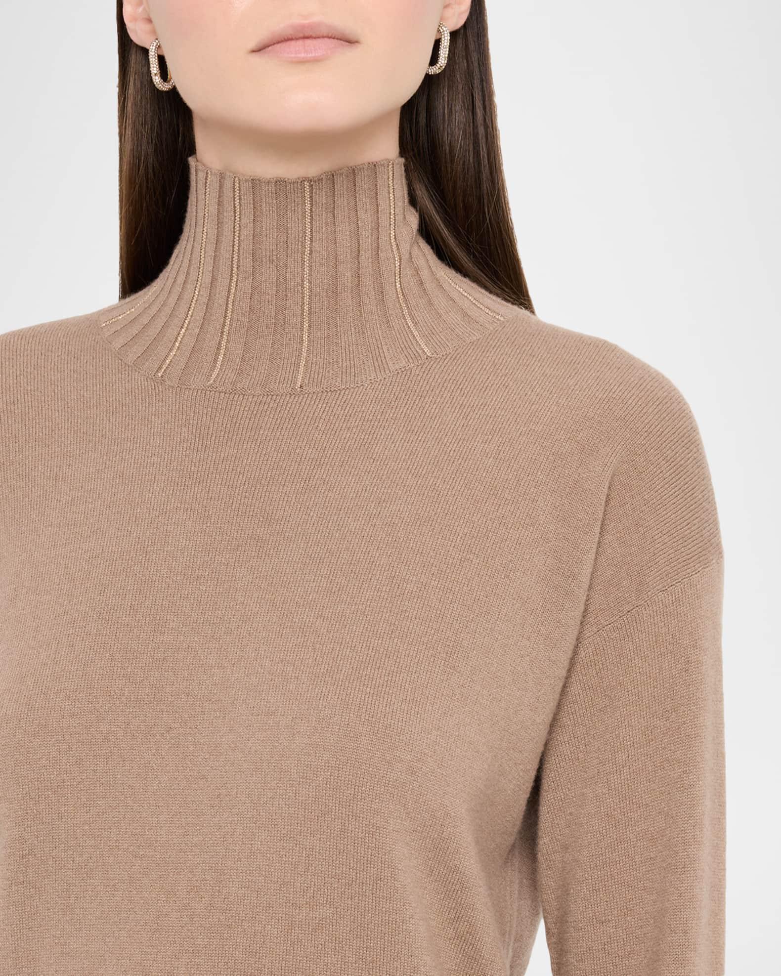 Beaded Turtleneck Mini Sweater Dress Product Image