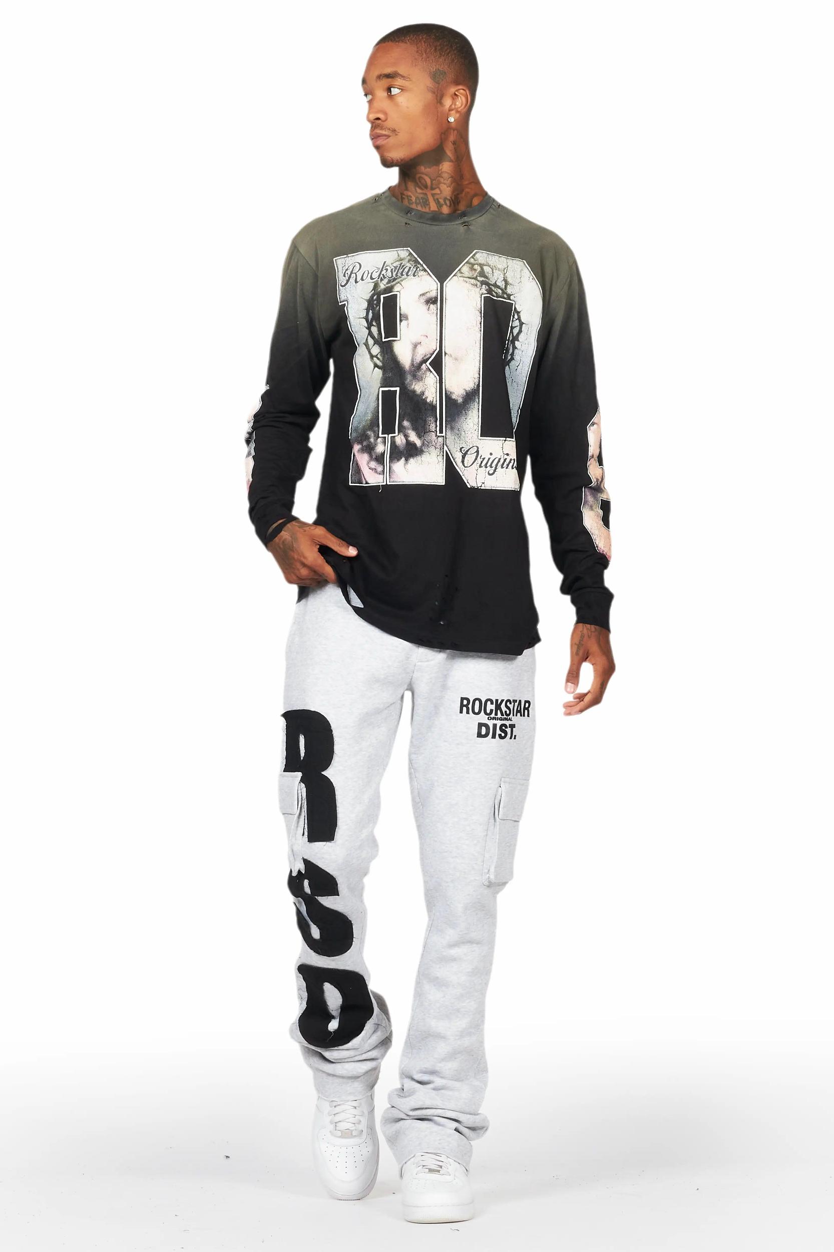 Admir Heather Grey Stacked Flare Pant Male Product Image