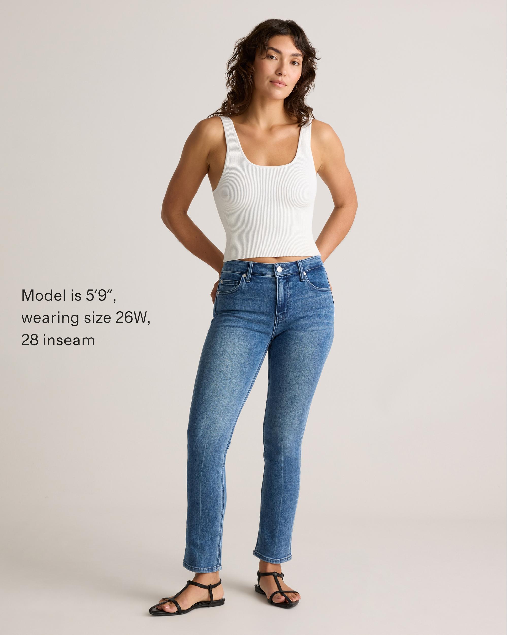 Quince | Women's Luna Stretch Slim Straight Jeans Organic Cotton Product Image
