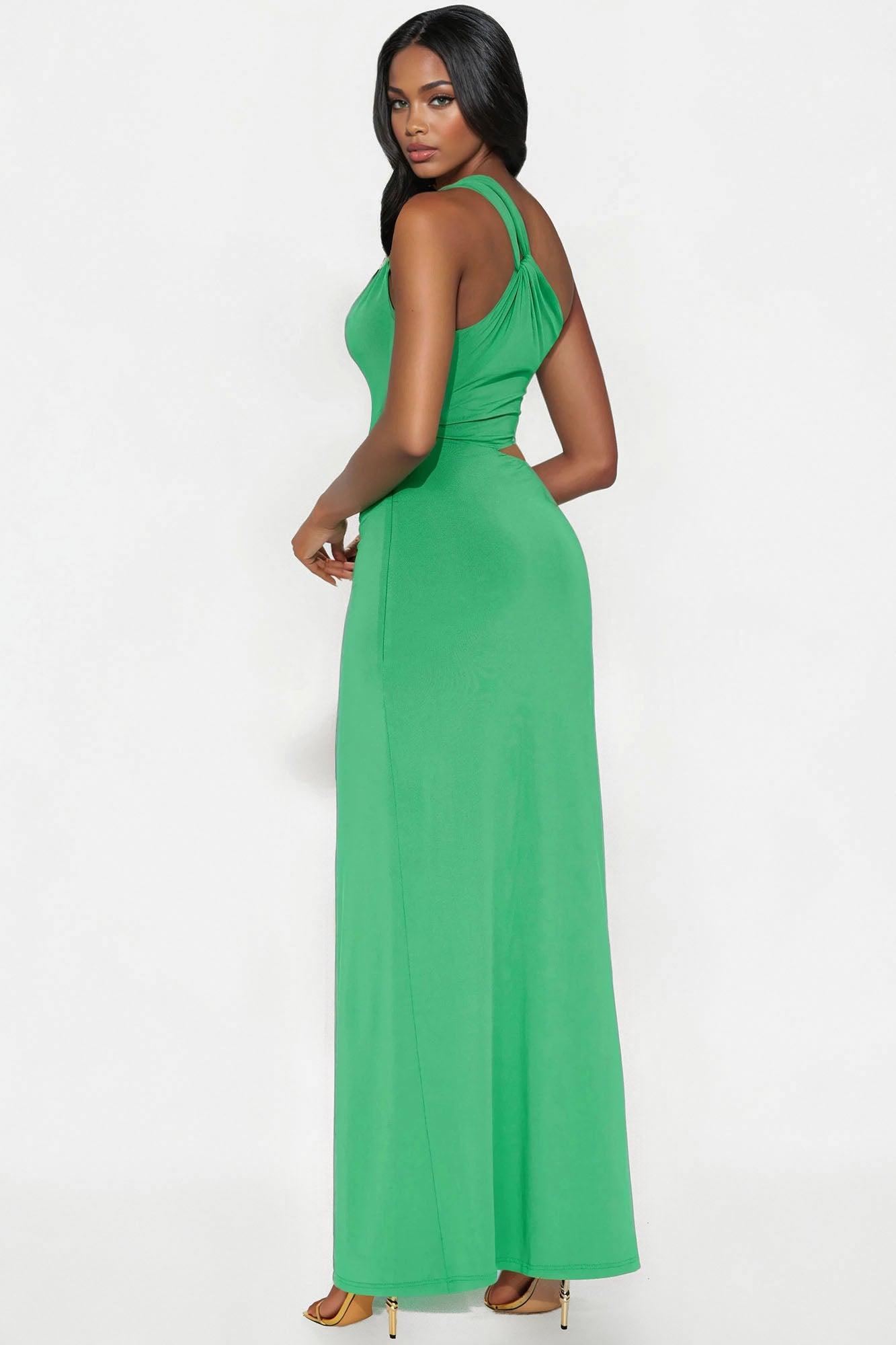 Genesis Ruched Cut Out Maxi Dress - Kelly Green Female Product Image