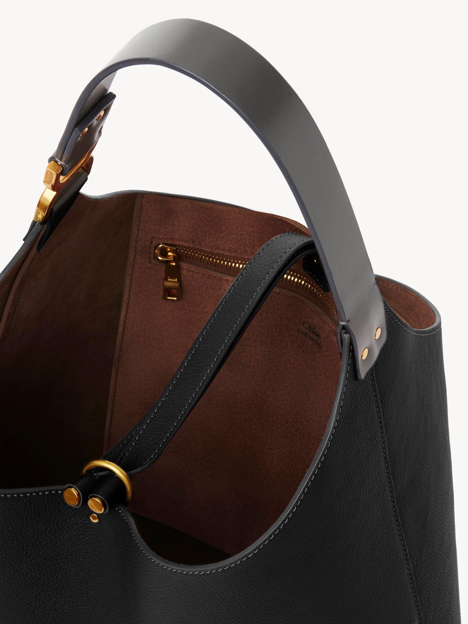 Small Marcie hobo bag in grained leather Product Image