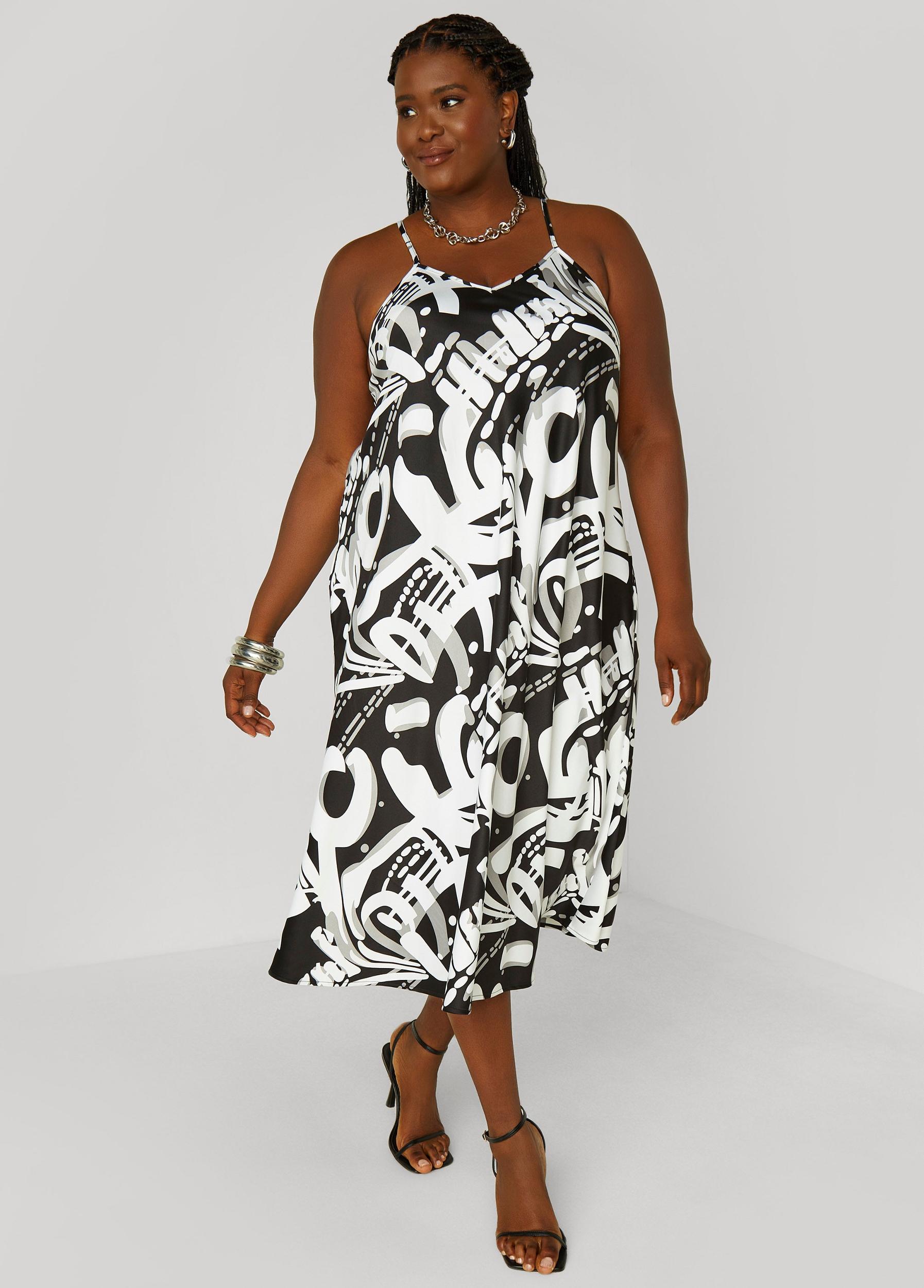 Graffiti Print Slip Dress Product Image