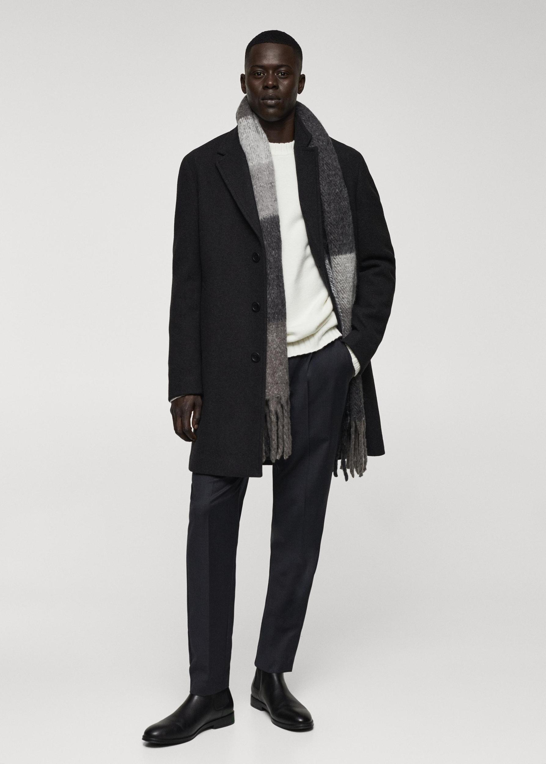 Lightweight recycled wool coat - Men | MANGO USA Product Image