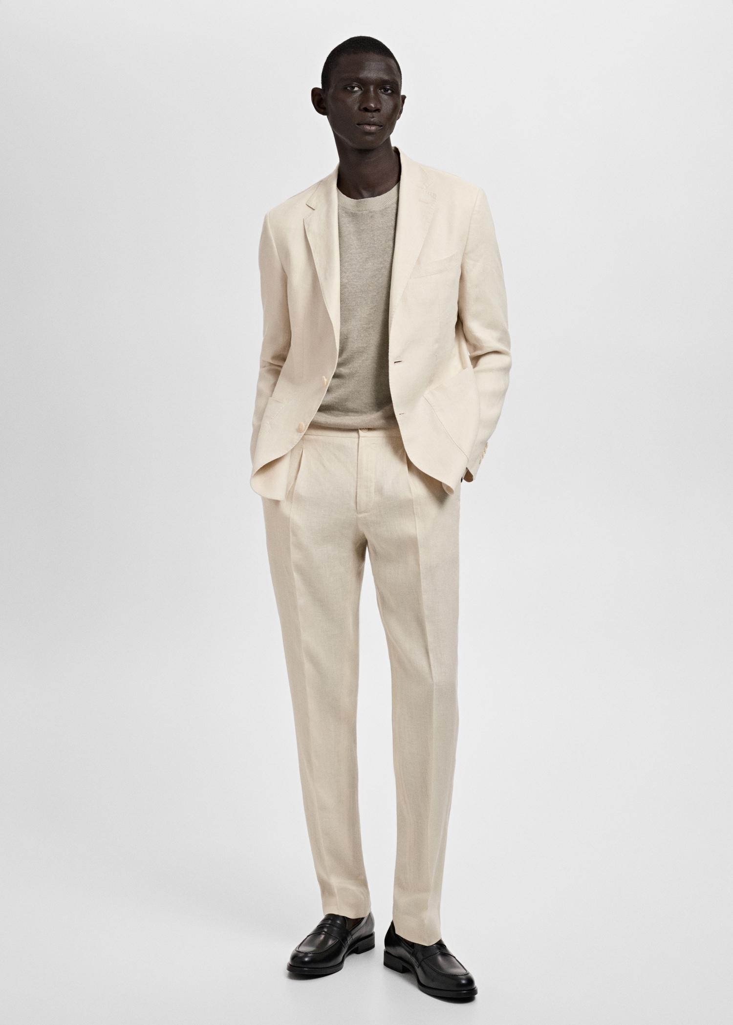 Salerno 100% Linen Slim Fit Suit Pants - Men | MANGO USA Product Image