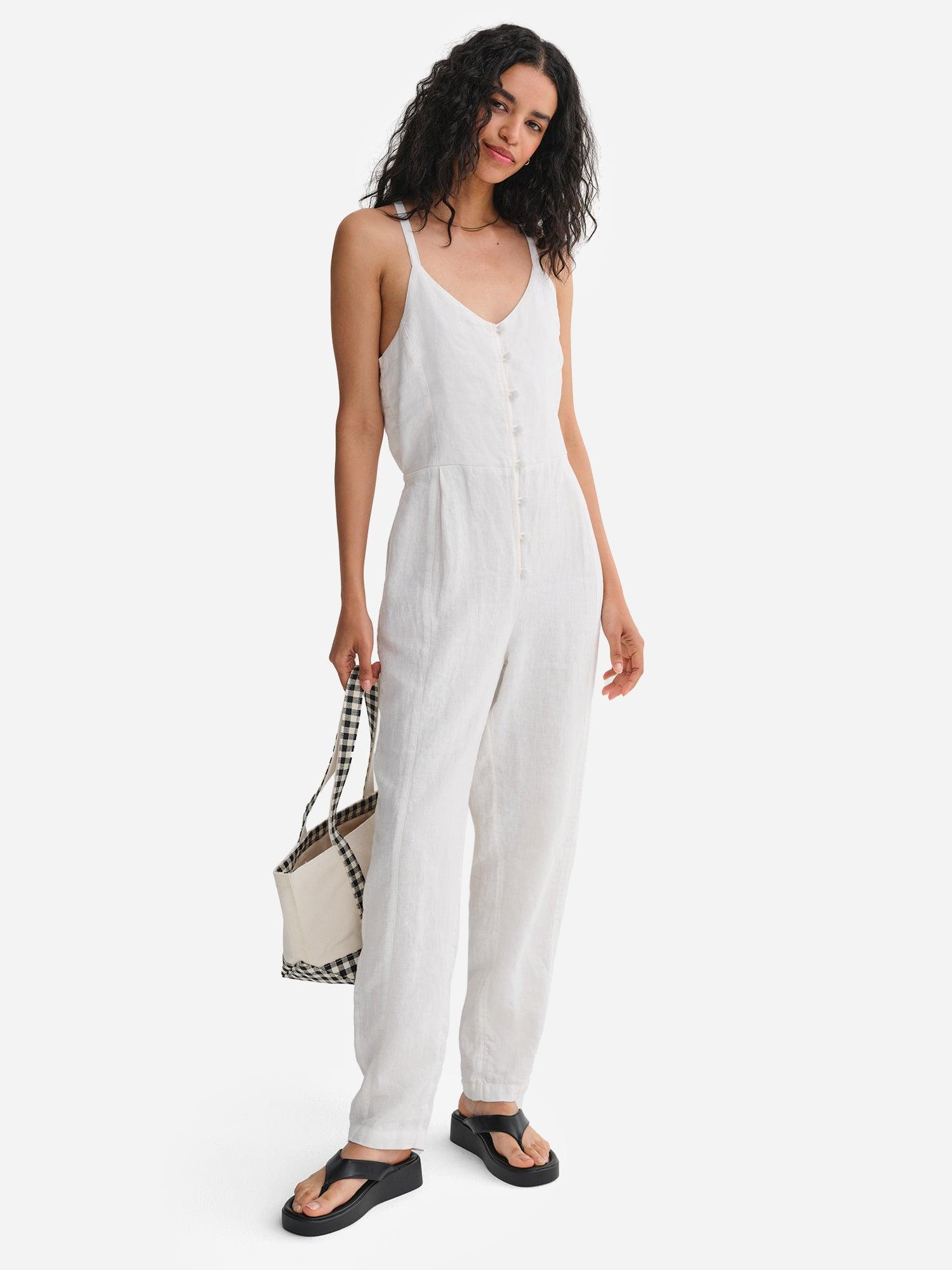 Organic Linen Tank Jumpsuit Female Product Image