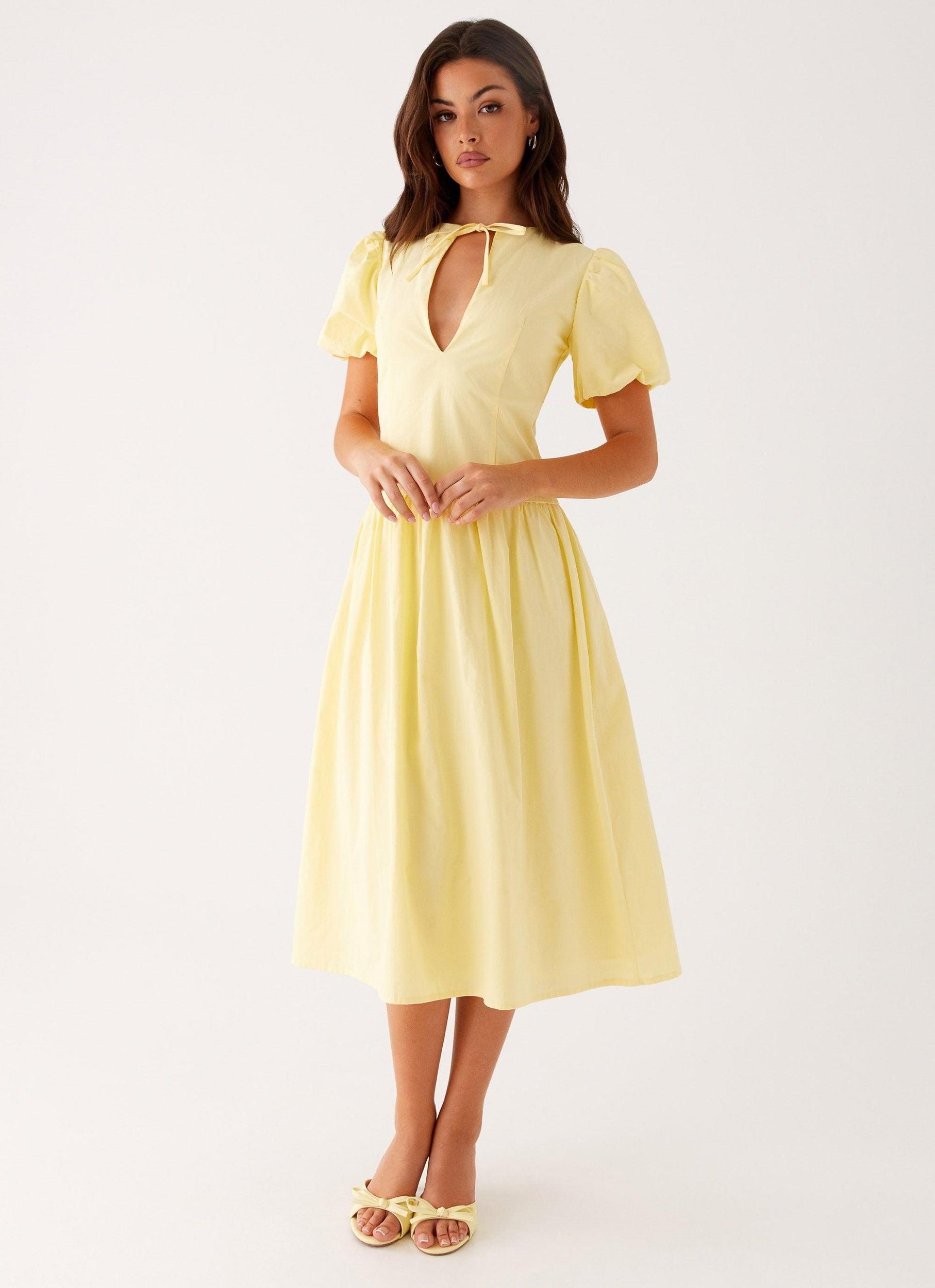 Reyna Midi Dress - Yellow Product Image