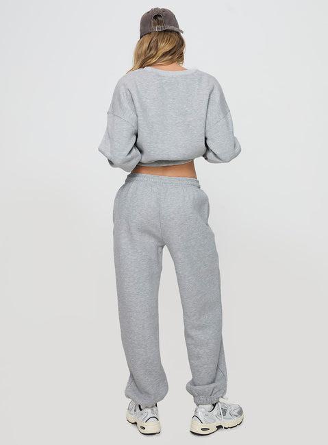 Dream Fleece Ankle Cuff Sweatpants Grey Marle Product Image