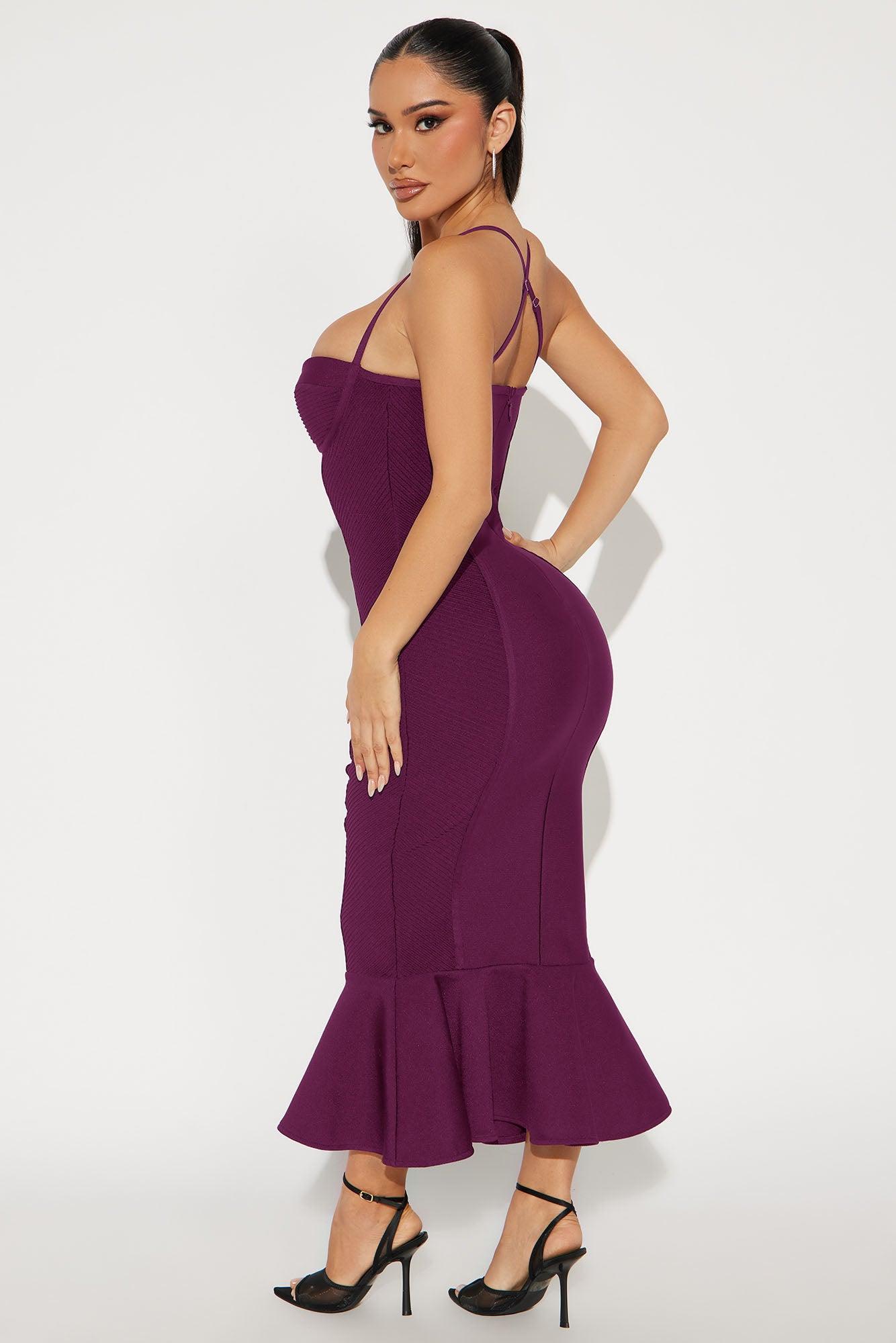 Speak The Truth Bandage Midi Dress - Chocolate Female Product Image