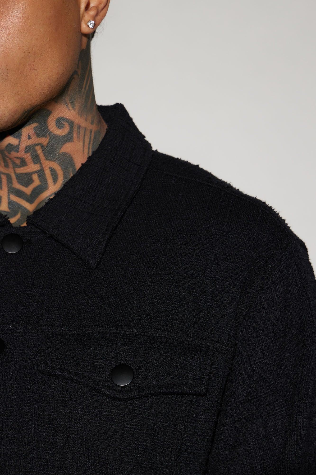 Jordan Textured Trucker Jacket - Black Product Image