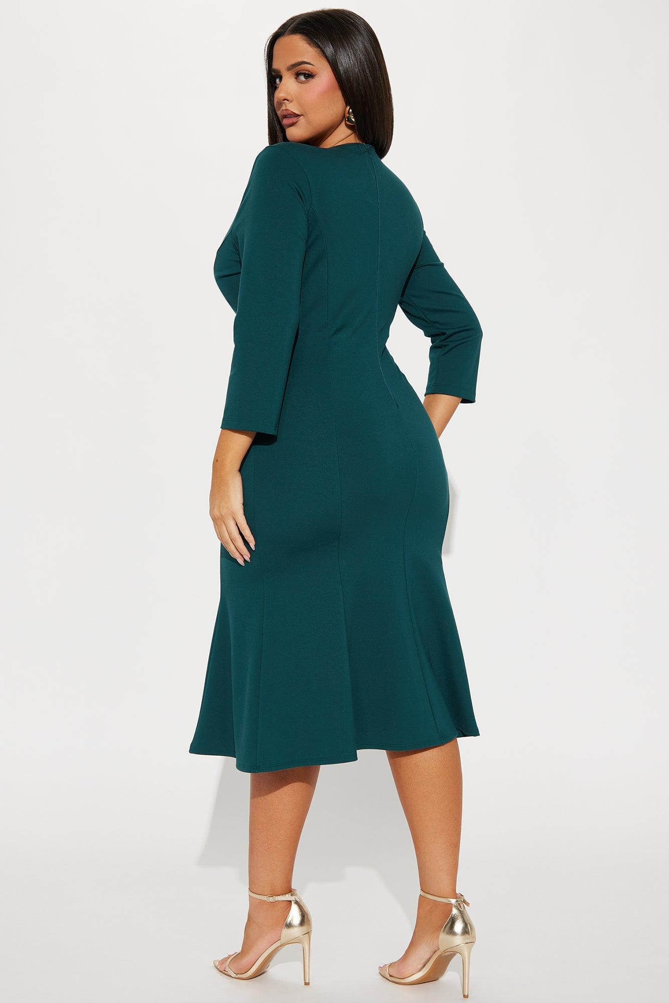 Modern Class Ponte Midi Dress - Hunter Product Image