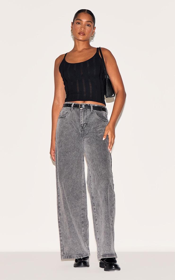 Black Ladder Knit Cami Top Product Image