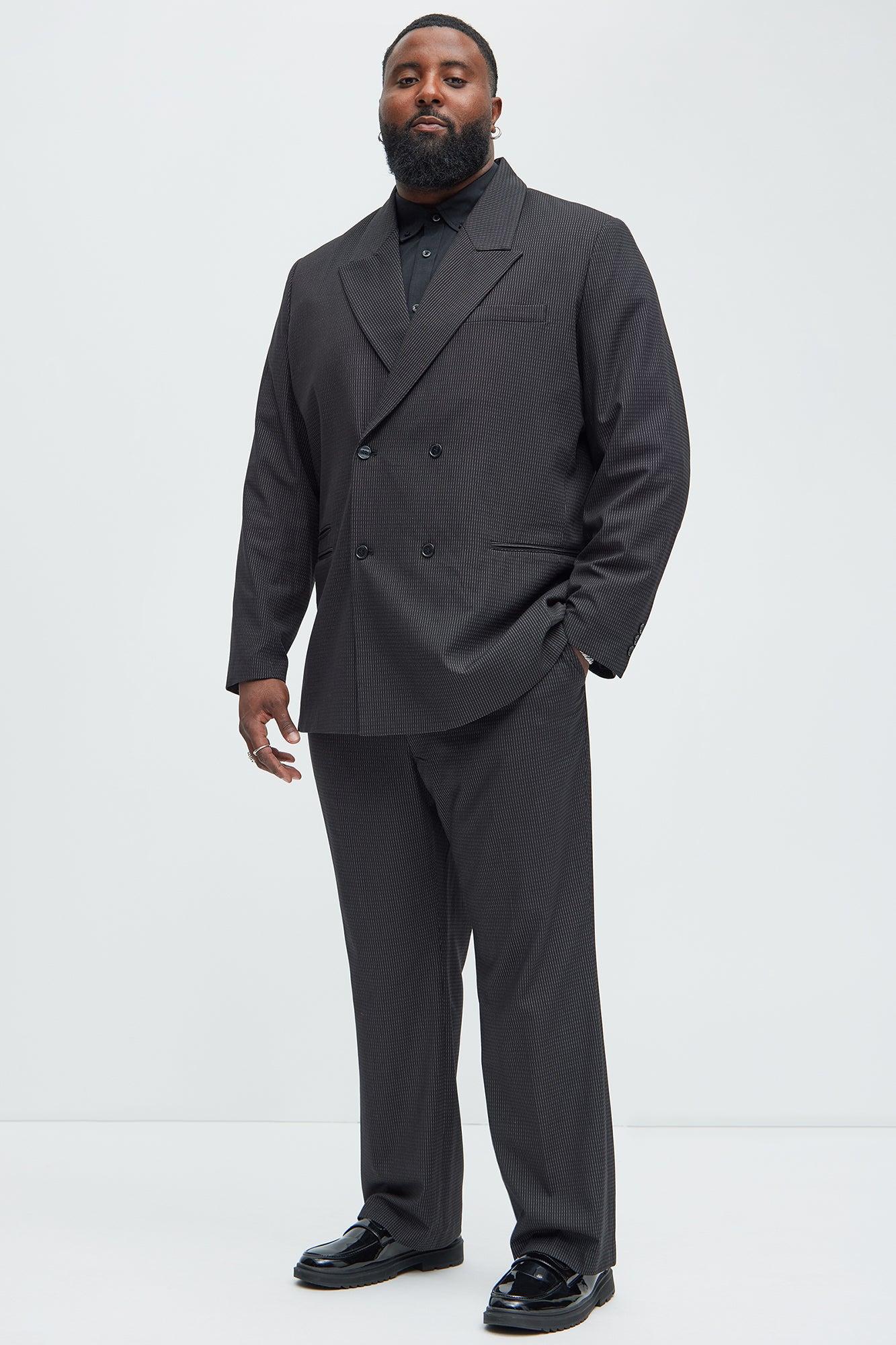 Henry Pinstripe Straight Trousers - Black Product Image