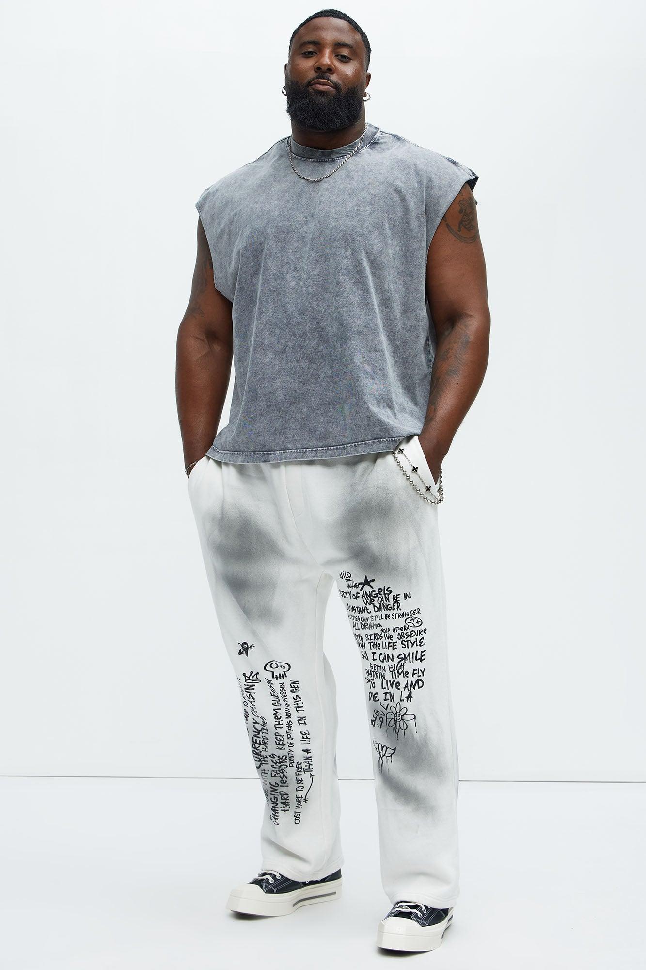 Relaxed Vintage Wash Heavyweight Muscle Tee - Grey/Smoke Product Image