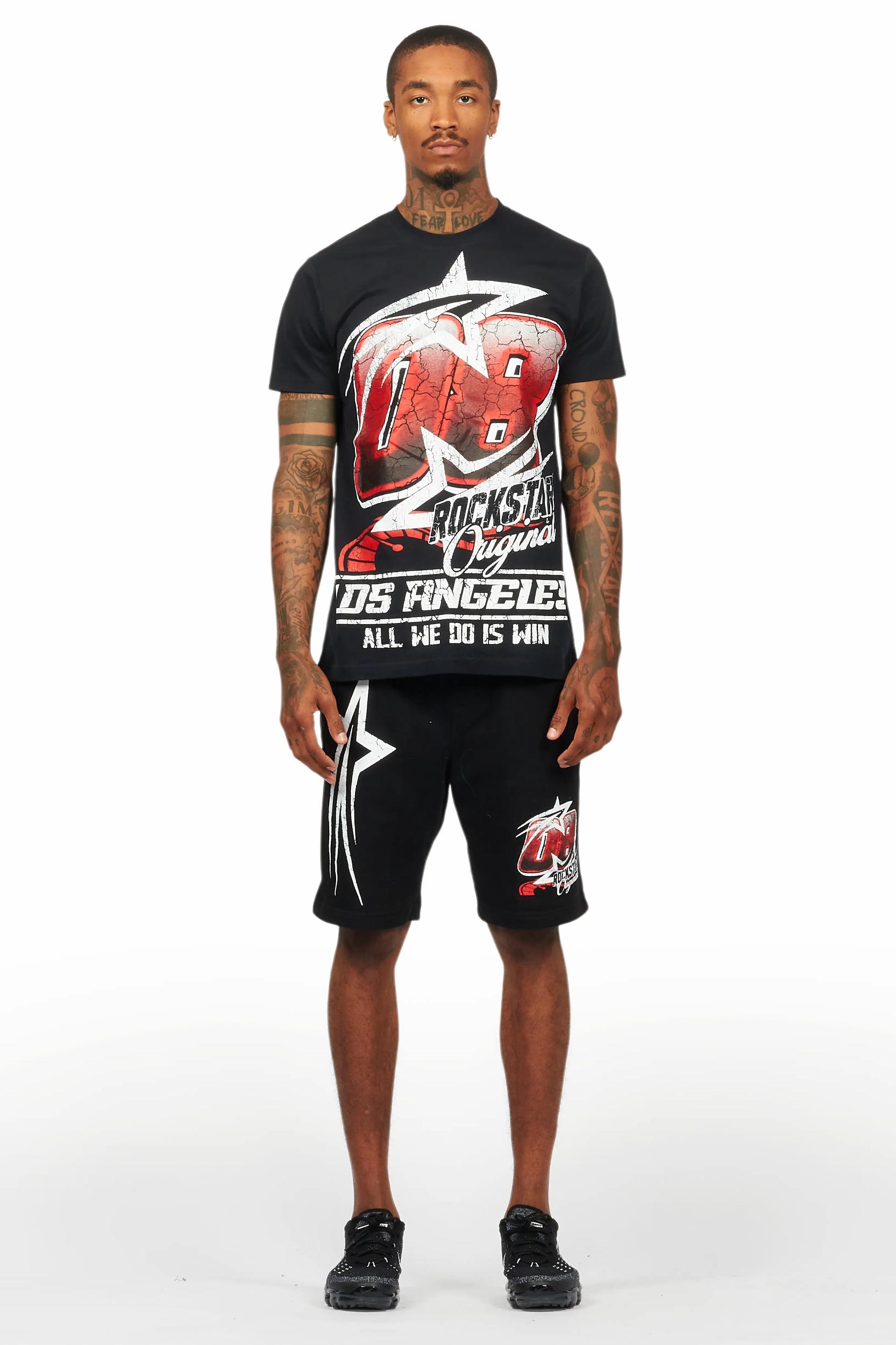 Kastell Black T-Shirt Short Set Male Product Image