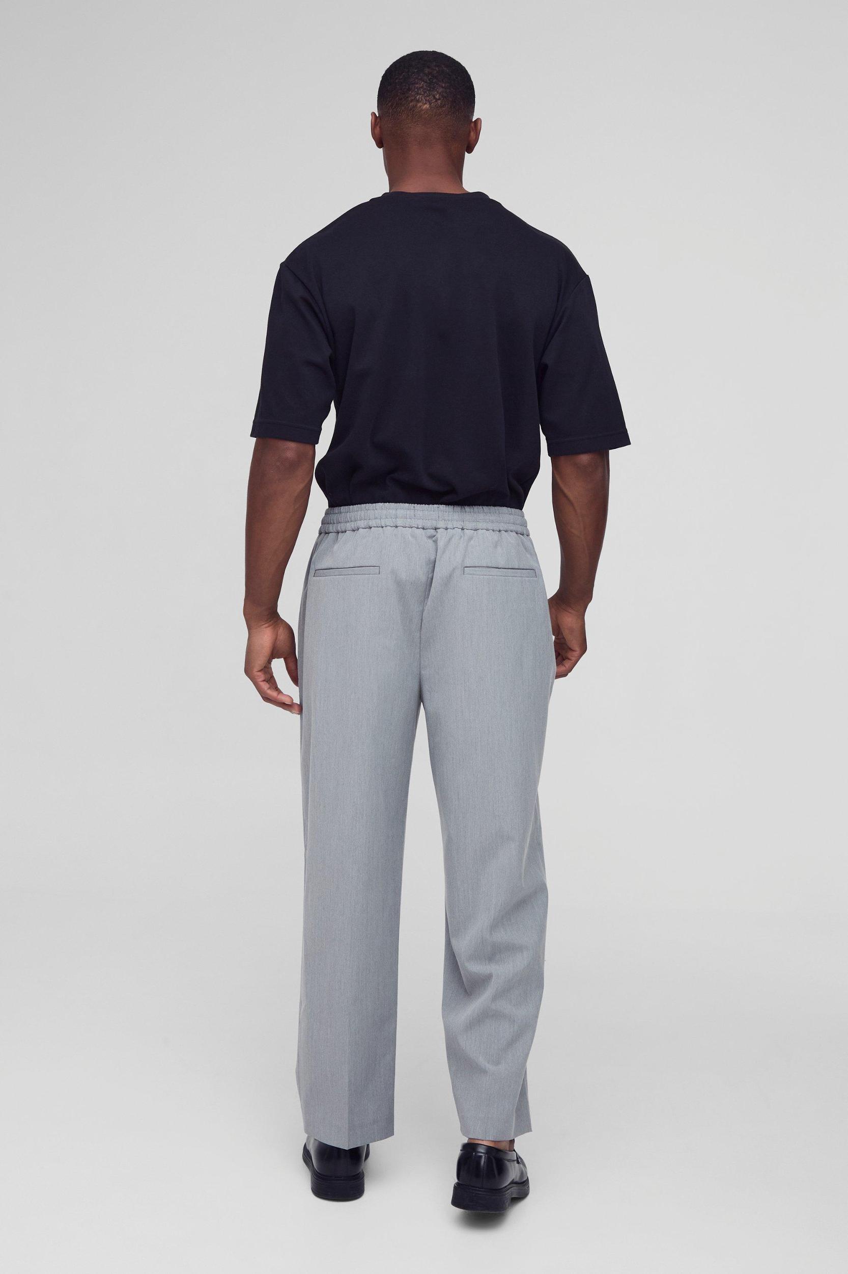 Elastic Waist Cropped Skate Fit Tailored Pants | boohooMAN USA Product Image