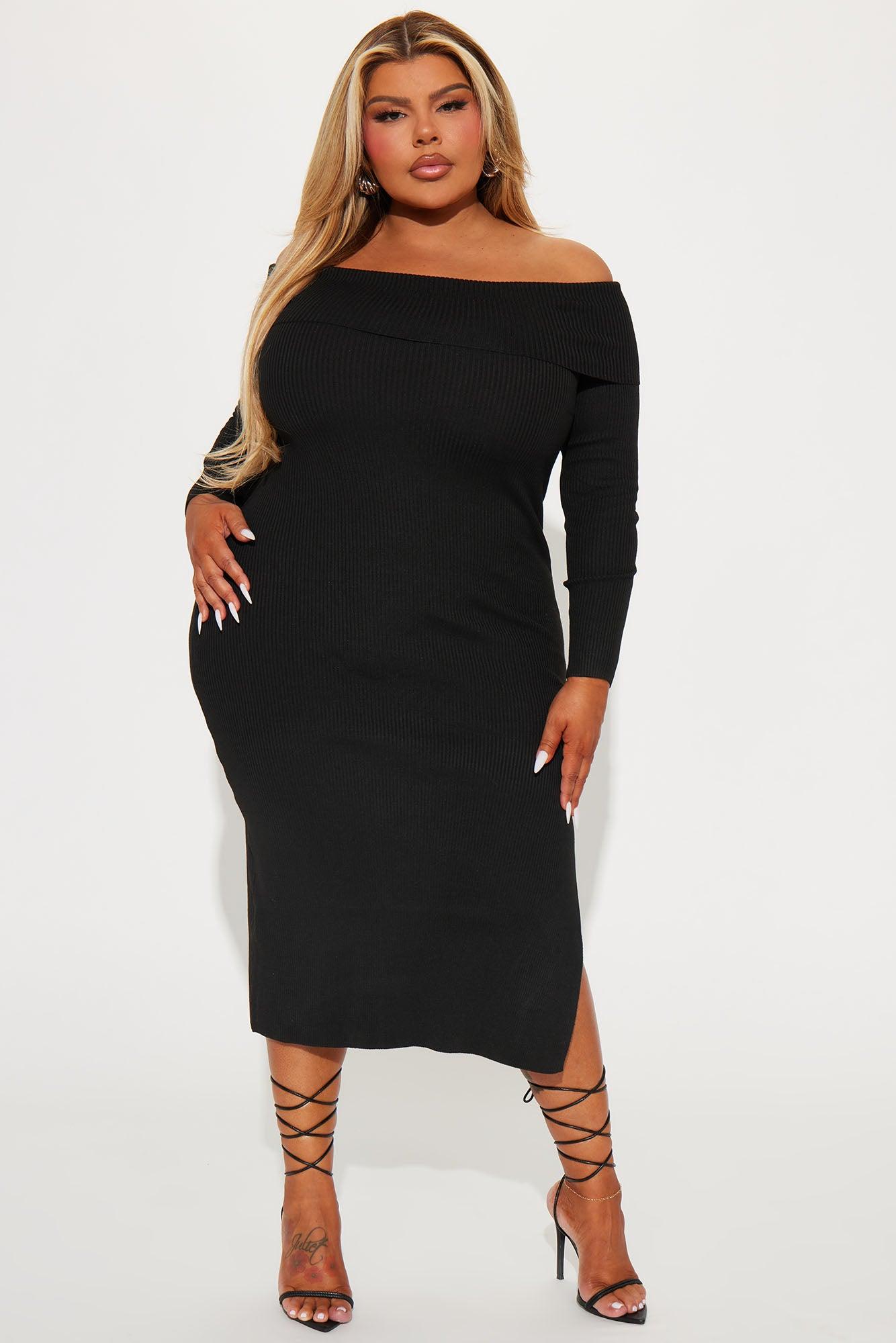 Sweater Weather Maxi Dress - Black Product Image