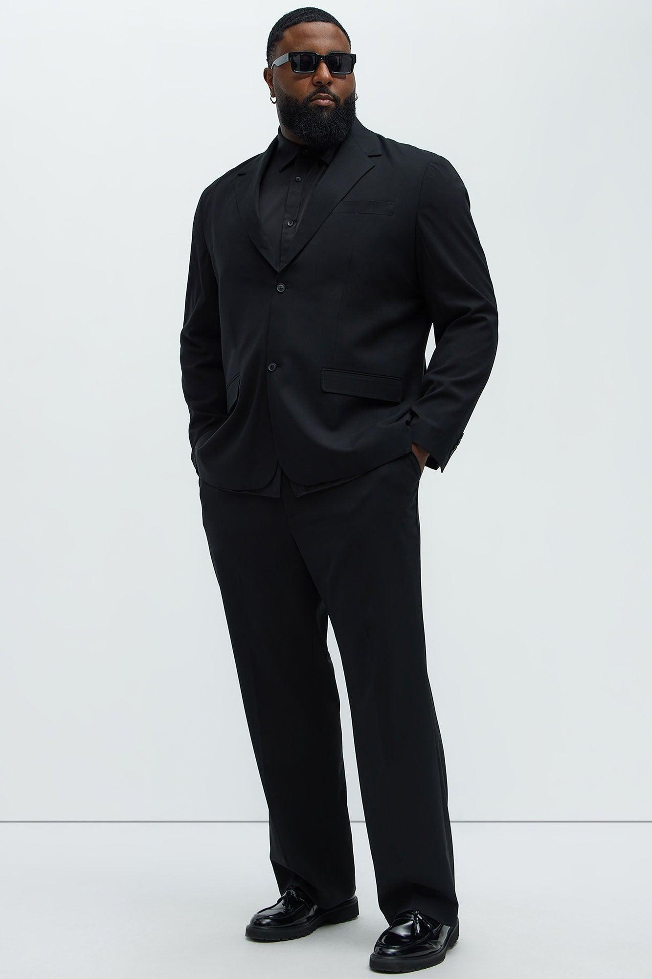 Modern Stretch Straight Trousers - Black Product Image