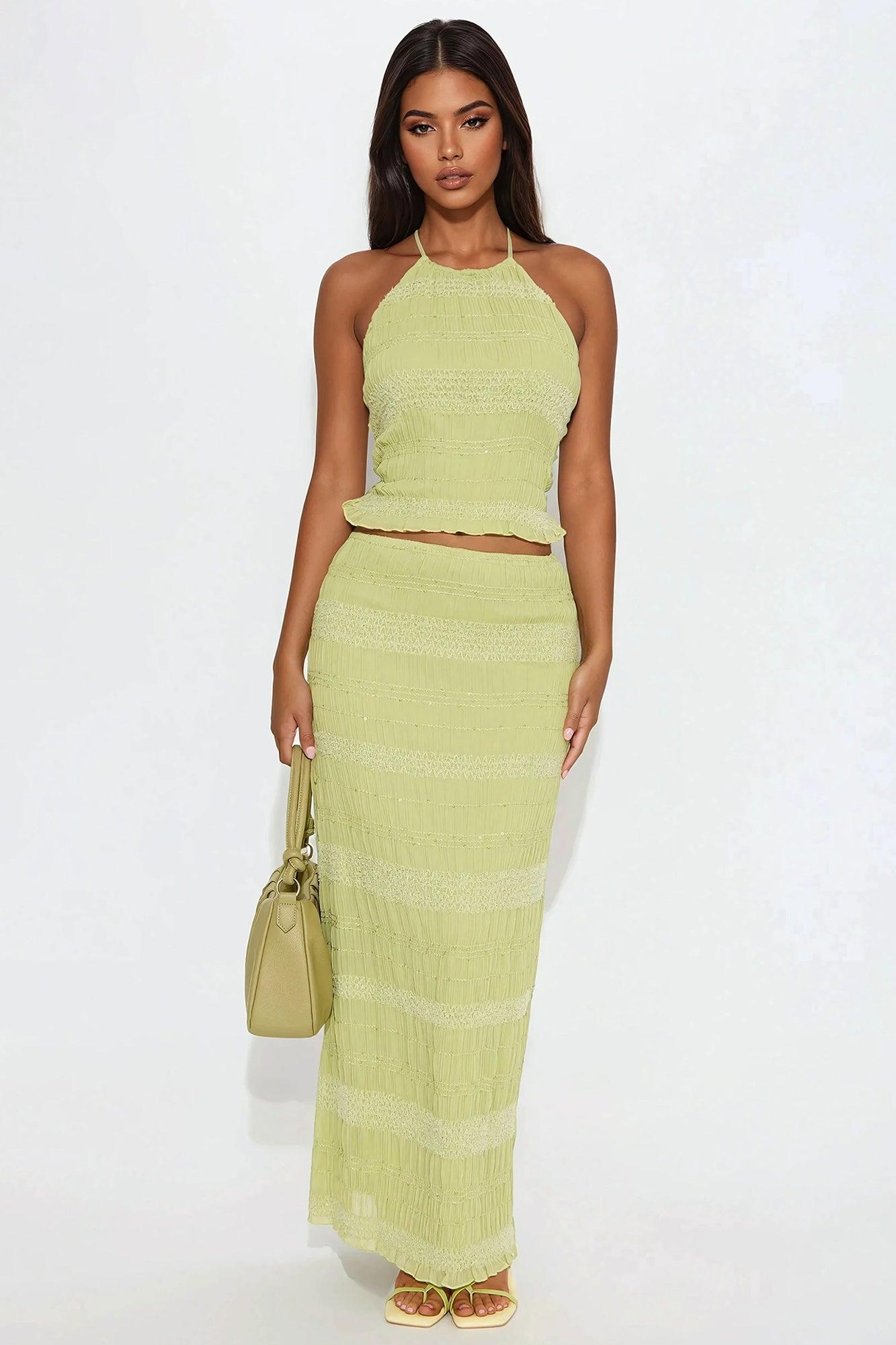 Florence Maxi Skirt Set - Sage Product Image