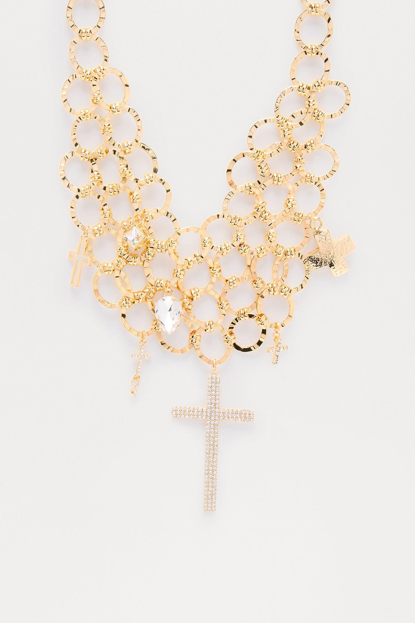 Rosalie Cross Necklace - Gold Female Product Image